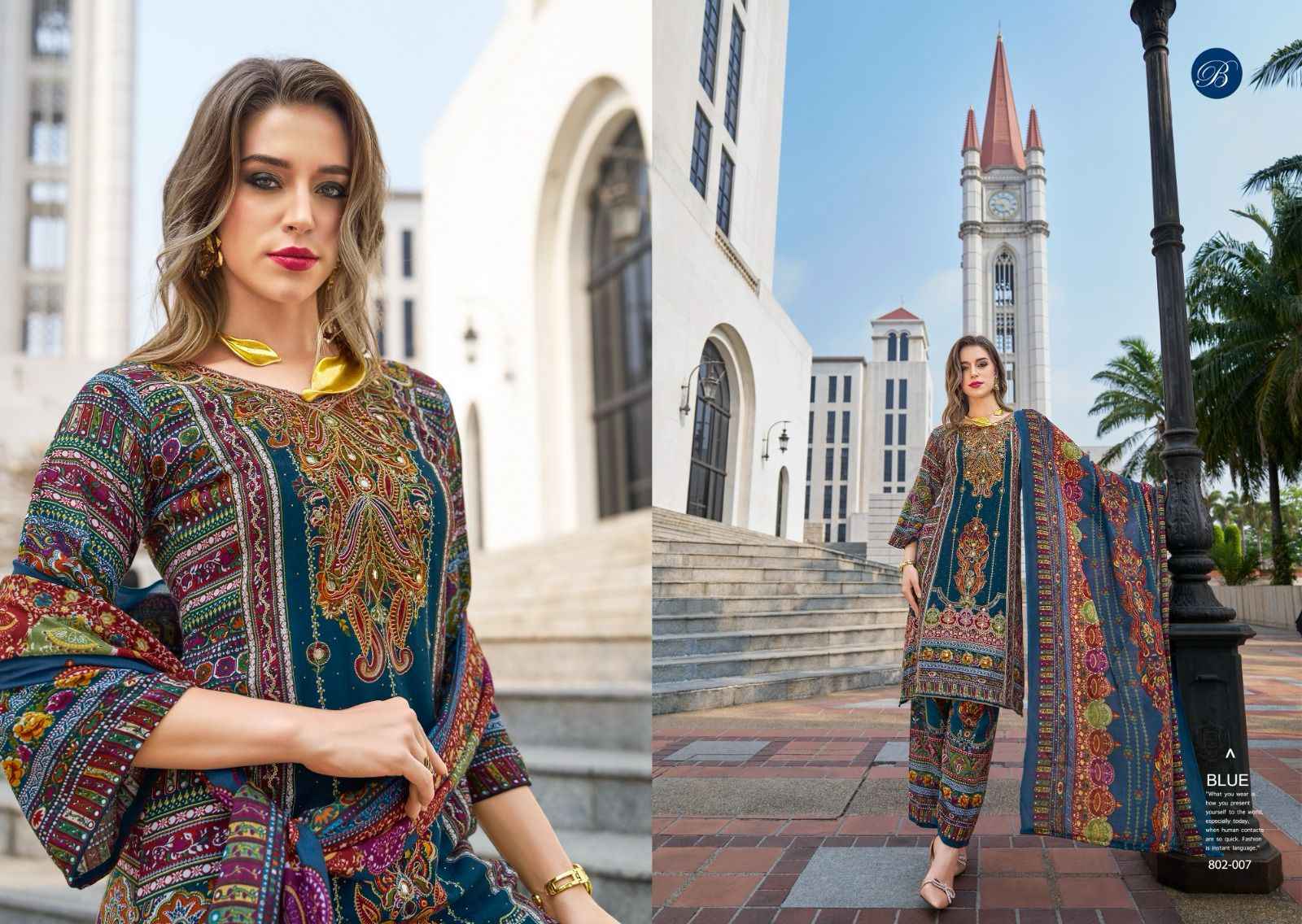Belliza Shaheen Vol 4 Viscouse Reyon Dress Material 8 pcs Catalogue
