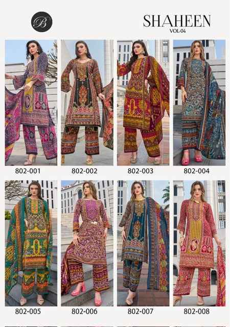 Belliza Shaheen Vol 4 Viscouse Reyon Dress Material 8 pcs Catalogue