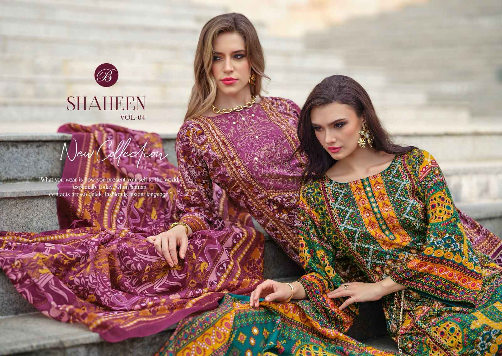 Belliza Shaheen Vol 4 Viscouse Reyon Dress Material 8 pcs Catalogue