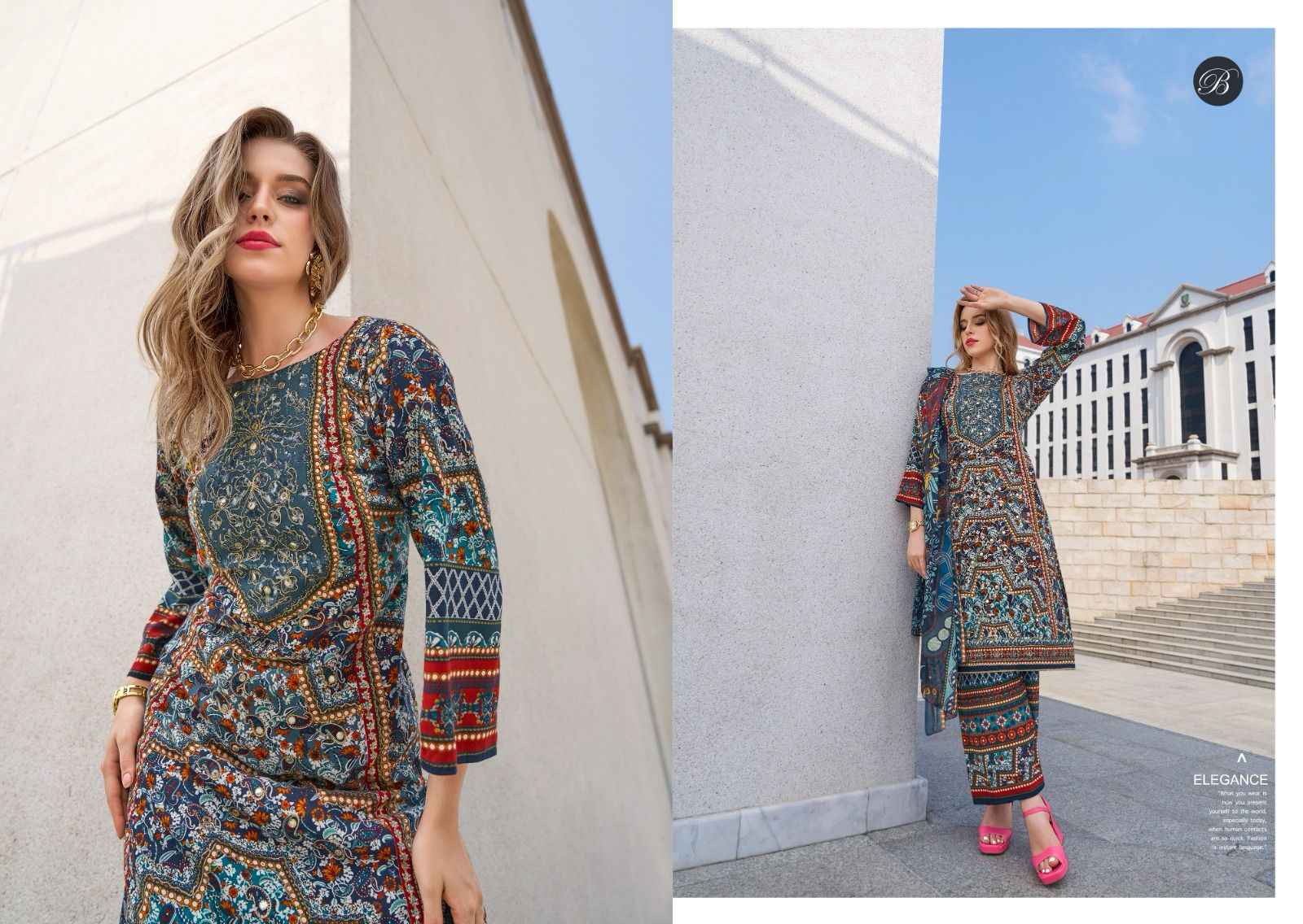 Belliza Shaheen Vol 4 Viscouse Reyon Dress Material 8 pcs Catalogue