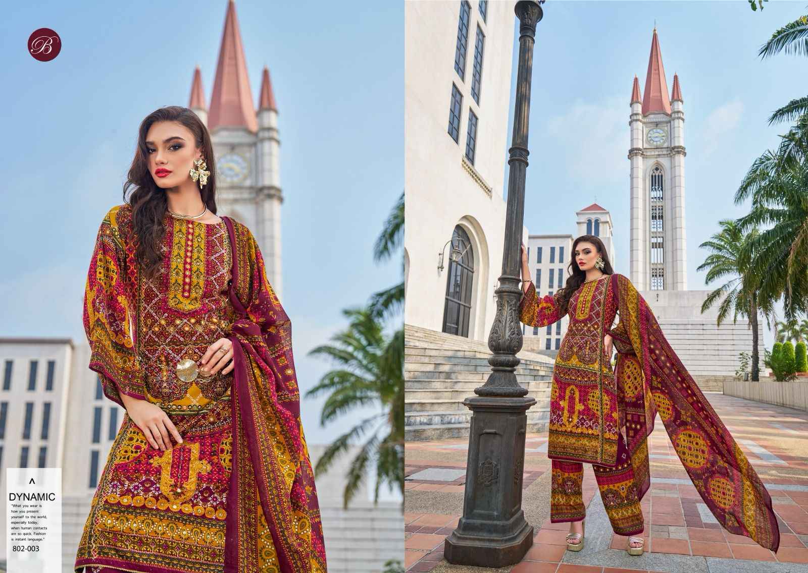 Belliza Shaheen Vol 4 Viscouse Reyon Dress Material 8 pcs Catalogue
