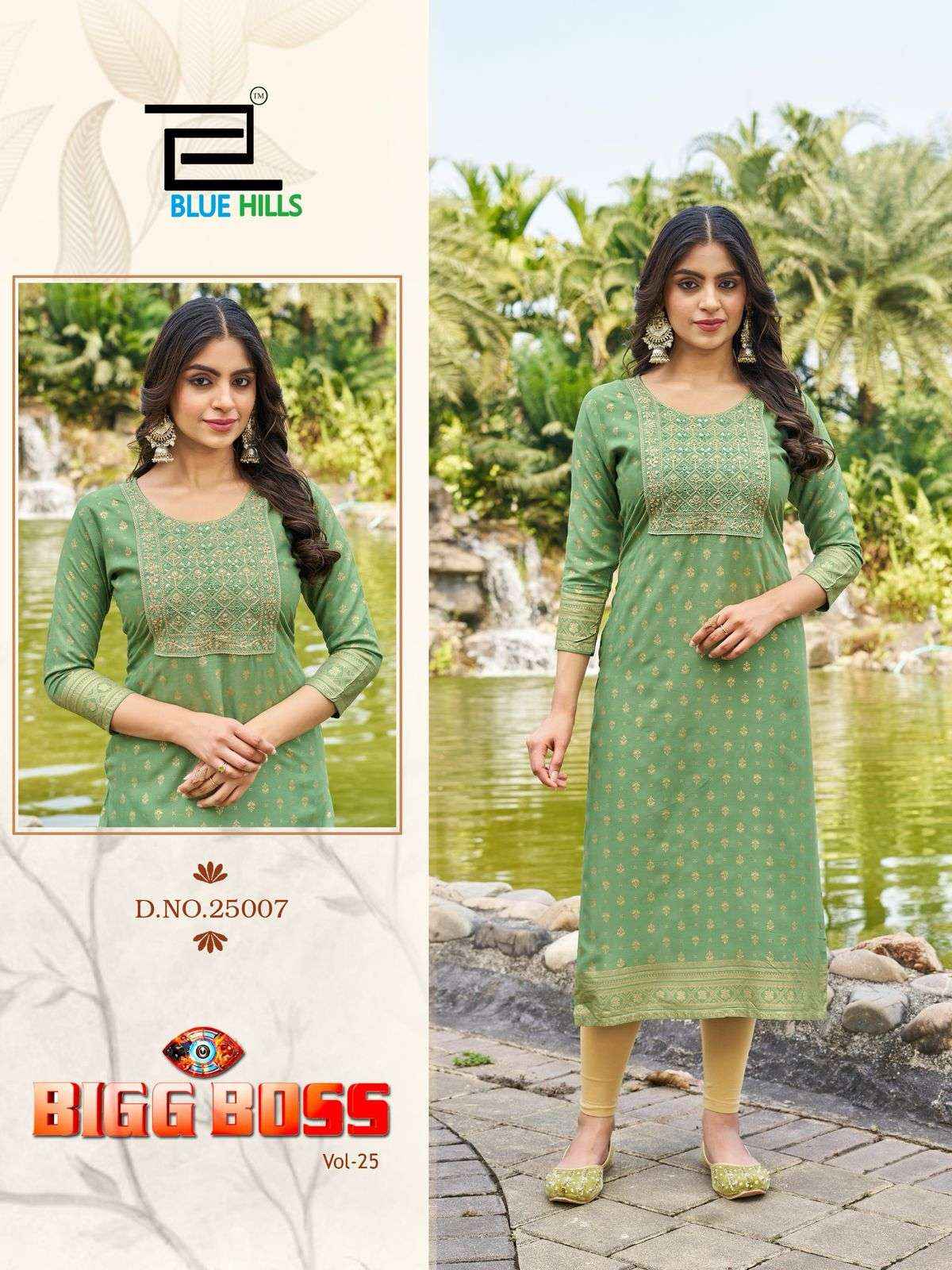 Blue Hills Bigg Boss Vol 25 Rayon Kurti 8 pcs Catalogue