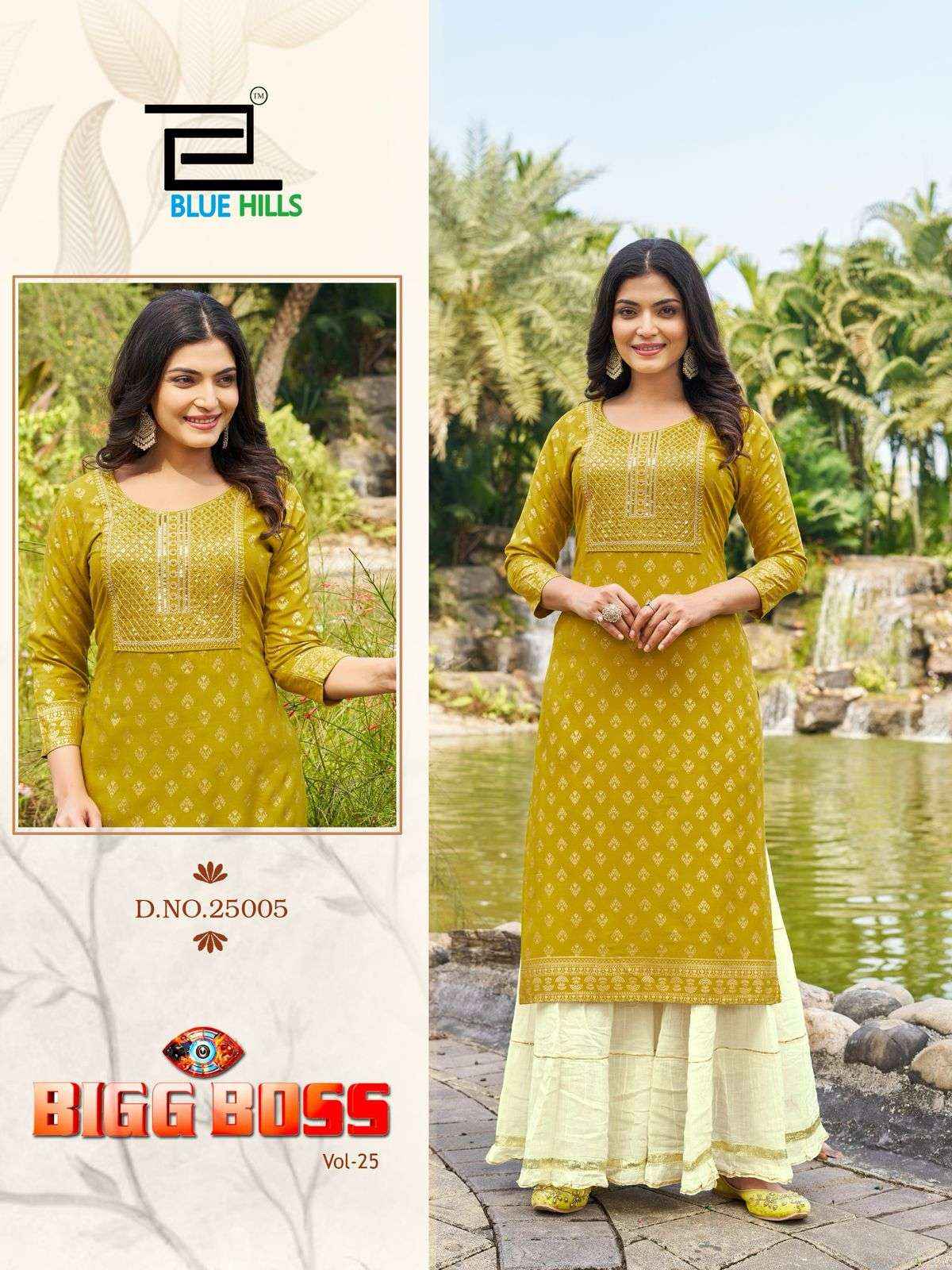 Blue Hills Bigg Boss Vol 25 Rayon Kurti 8 pcs Catalogue