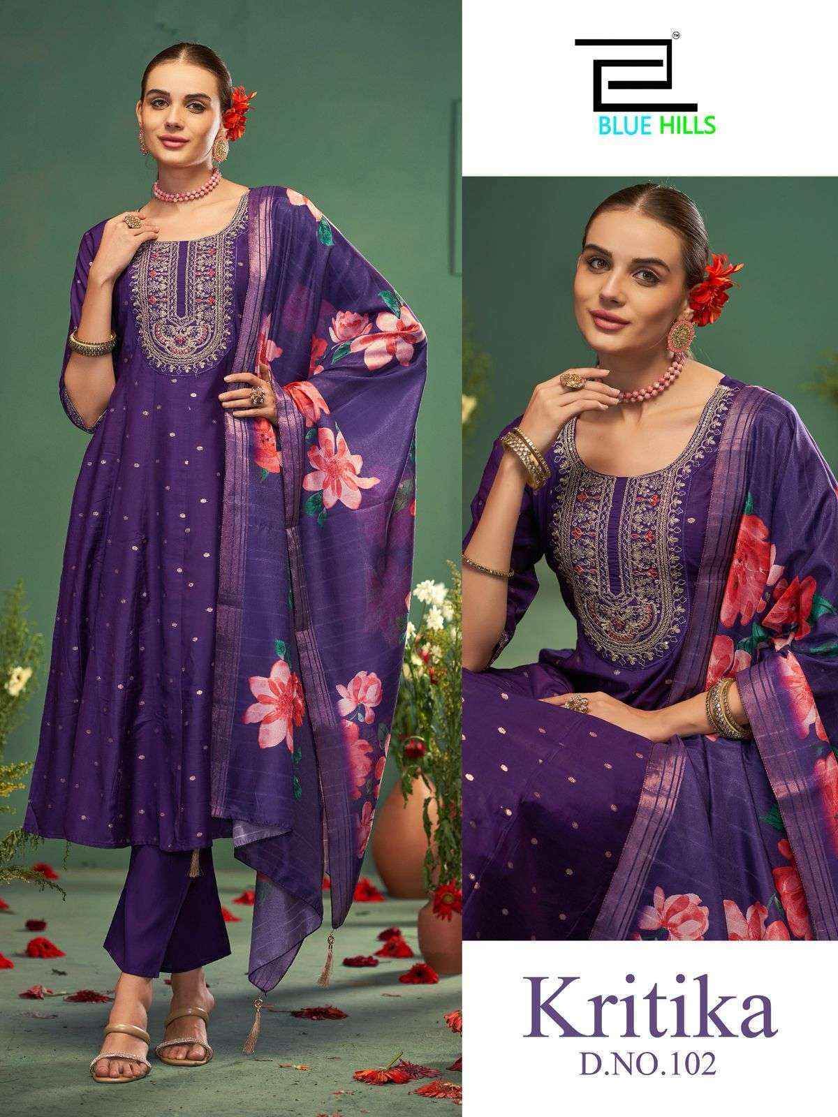 Blue Hills Kritika Chanderi Readymade Suit (4 pcs Catalogue)