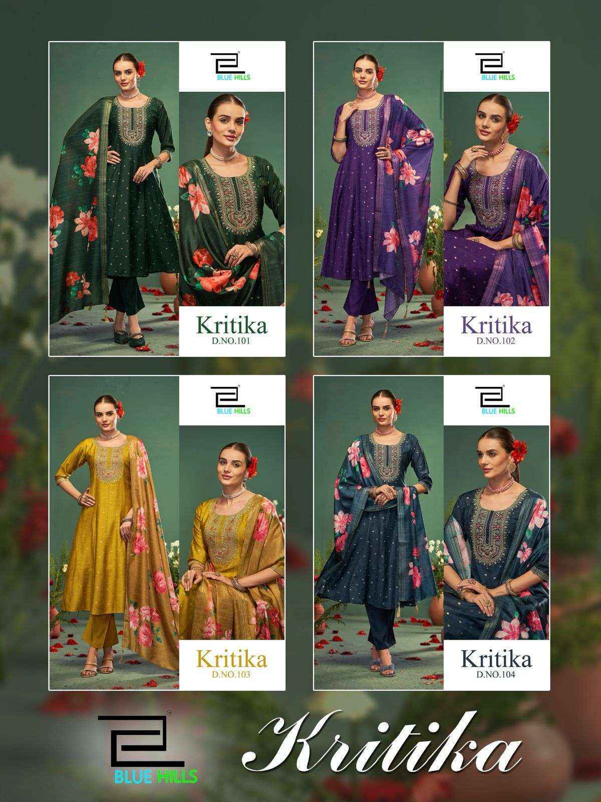 Blue Hills Kritika Chanderi Readymade Suit (4 pcs Catalogue)