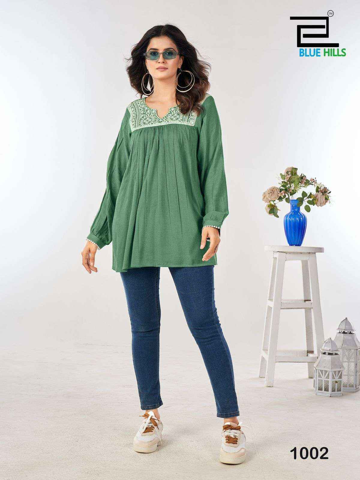 Blue Hills Tunic Nx Rayon Weastern Top (4 pcs Catalogue)