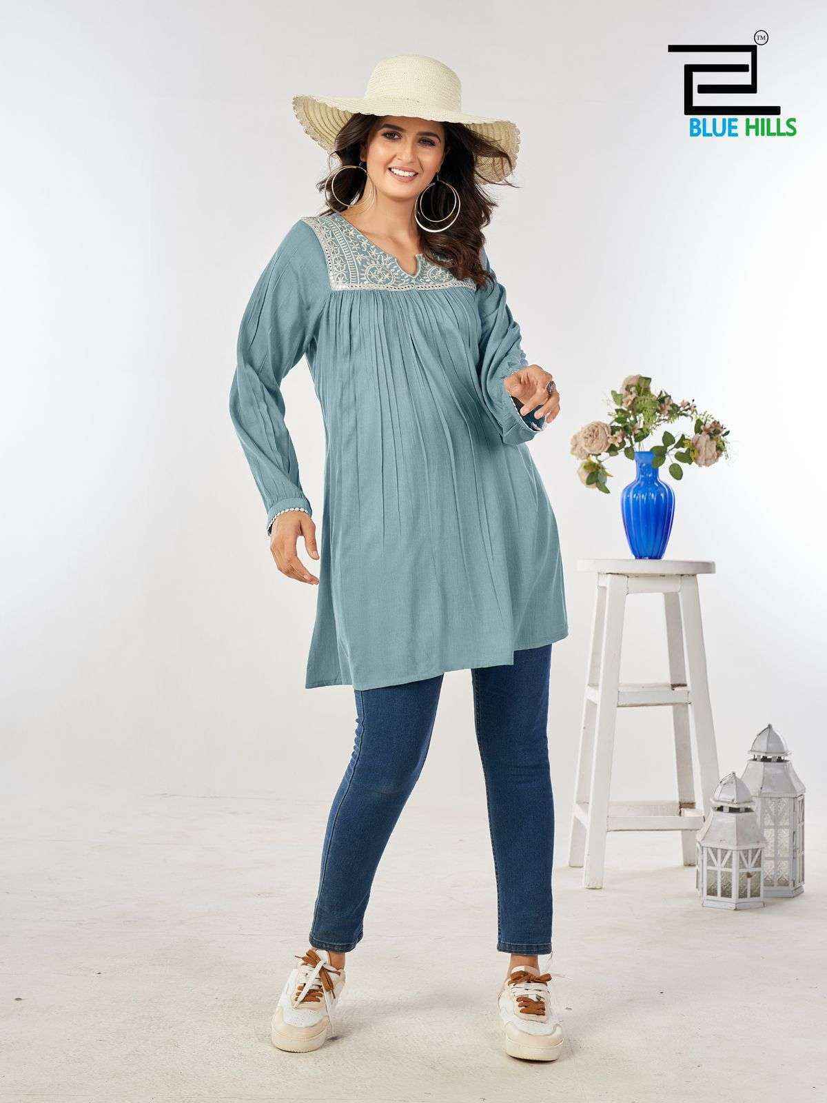 Blue Hills Tunic Nx Rayon Weastern Top (4 pcs Catalogue)