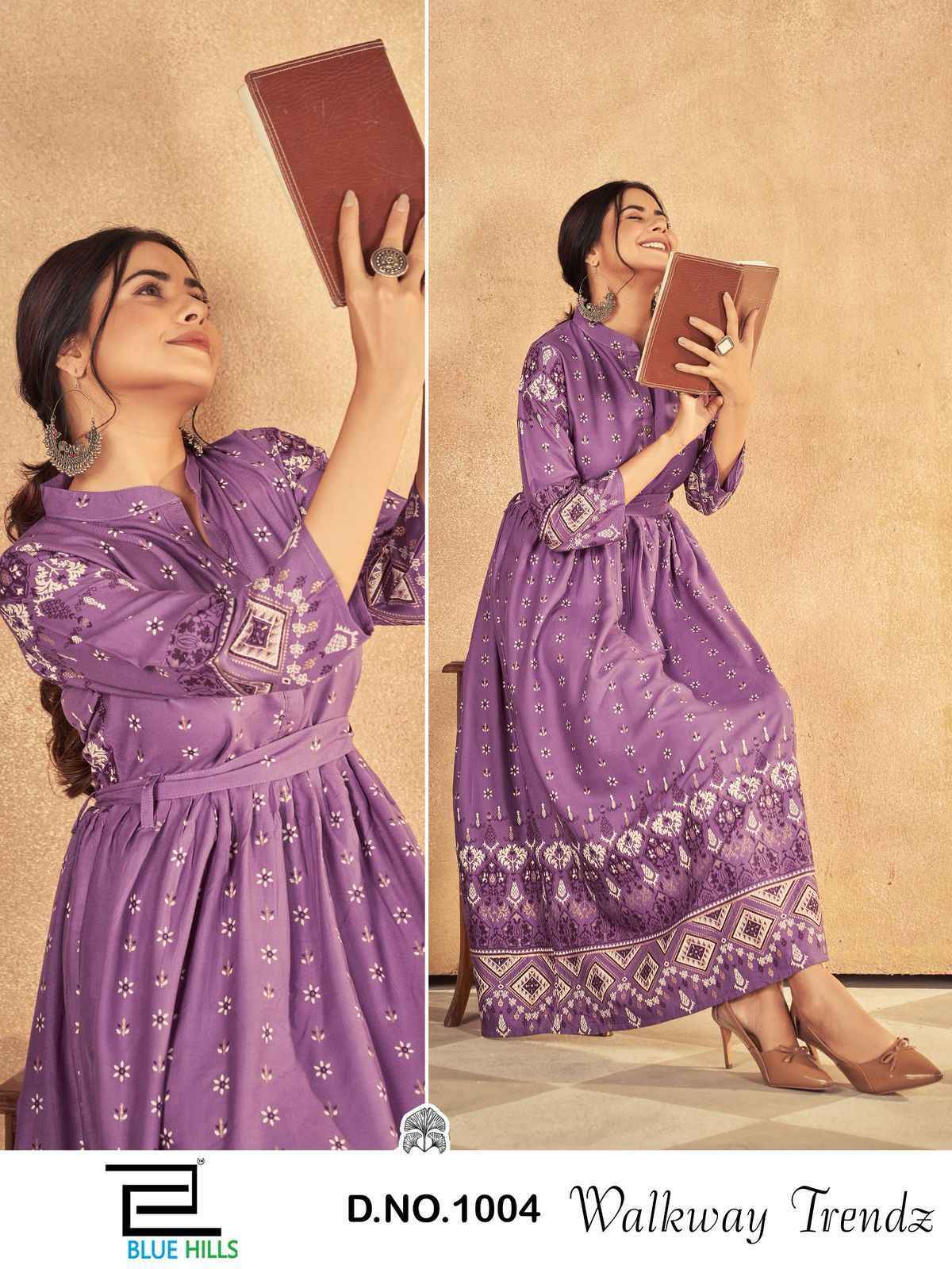 Blue Hills Walkway Trendz Rayon Kurti (8 pcs Catalogue)