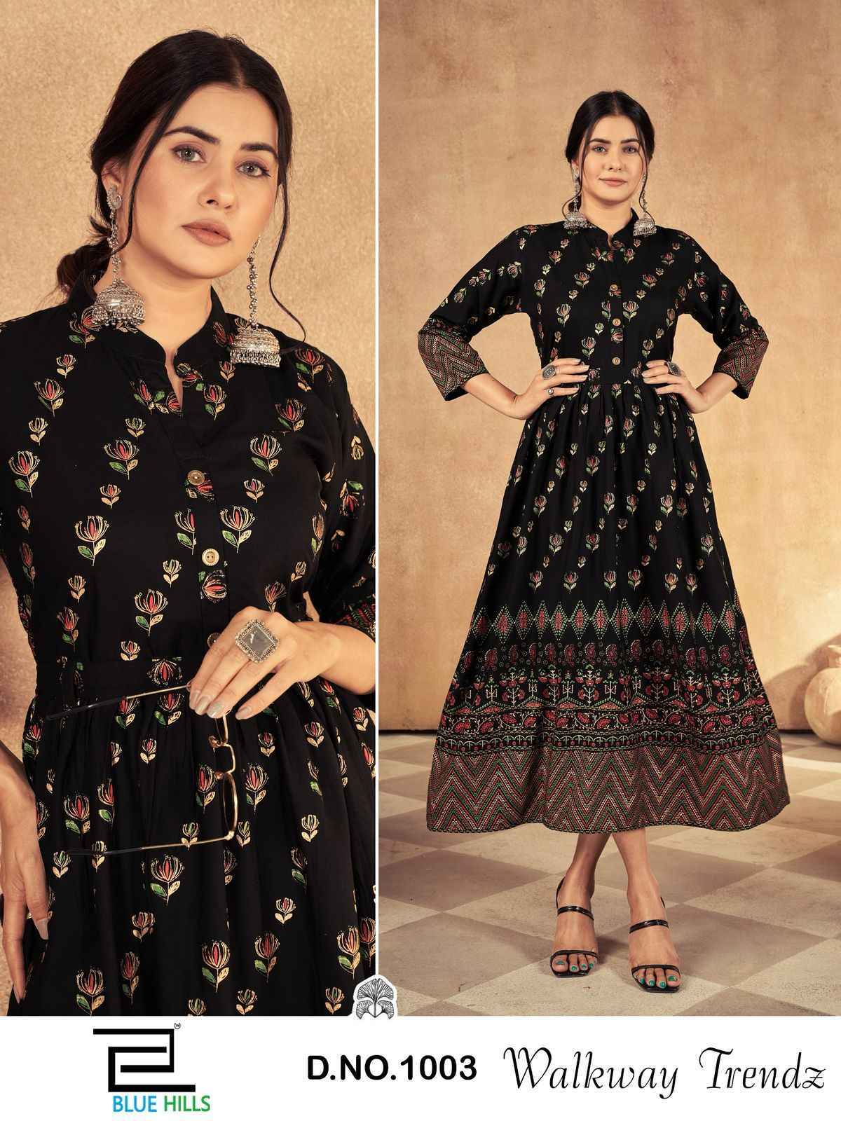 Blue Hills Walkway Trendz Rayon Kurti (8 pcs Catalogue)