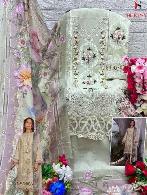 Deepsy Sana Safinaz Lawn Cotton Dress Material 4 pcs Catalogue