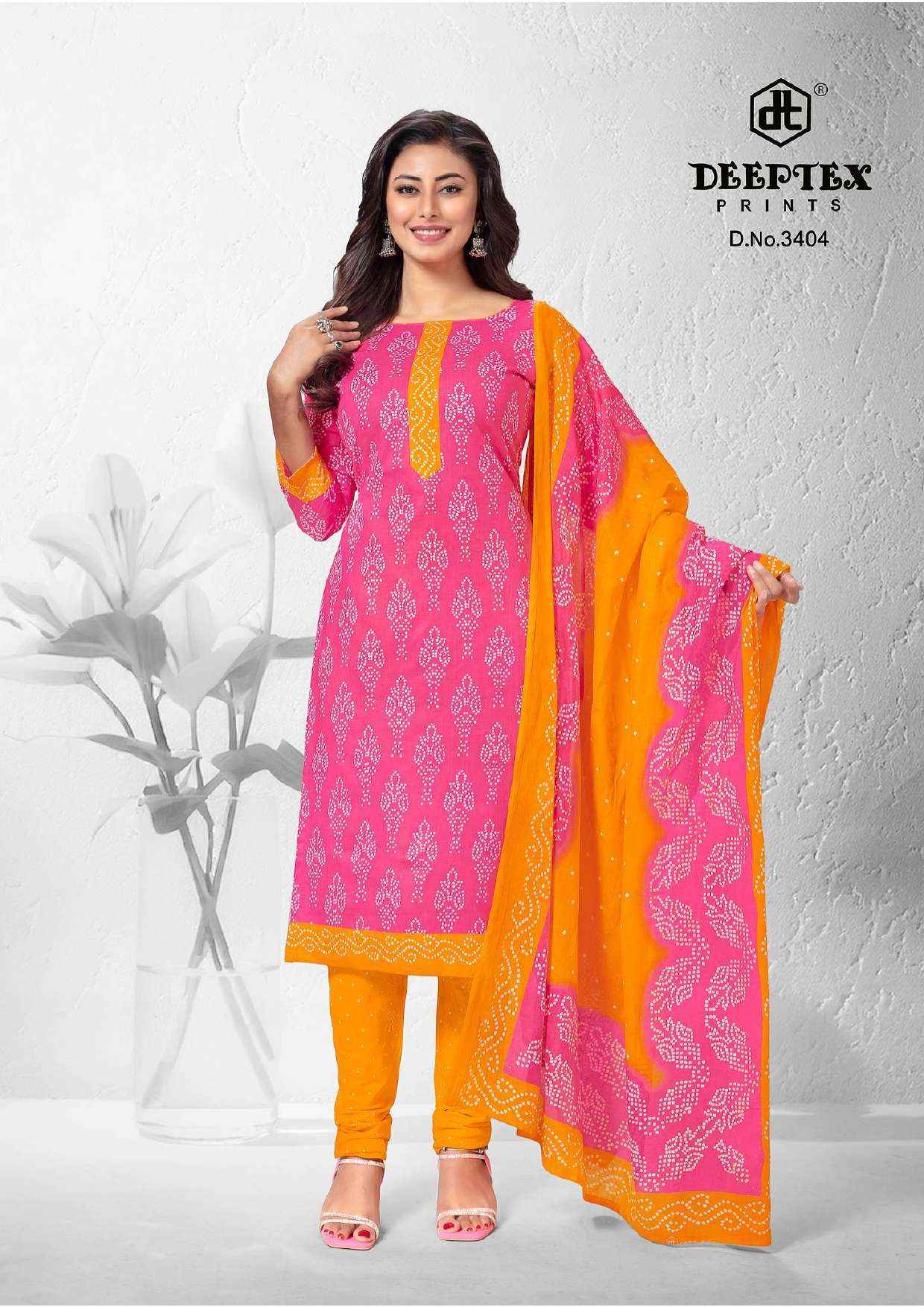 Deeptex Classic Chunaris Vol 34 Bandhni Cotton Dress Material 10 pcs Catalogue
