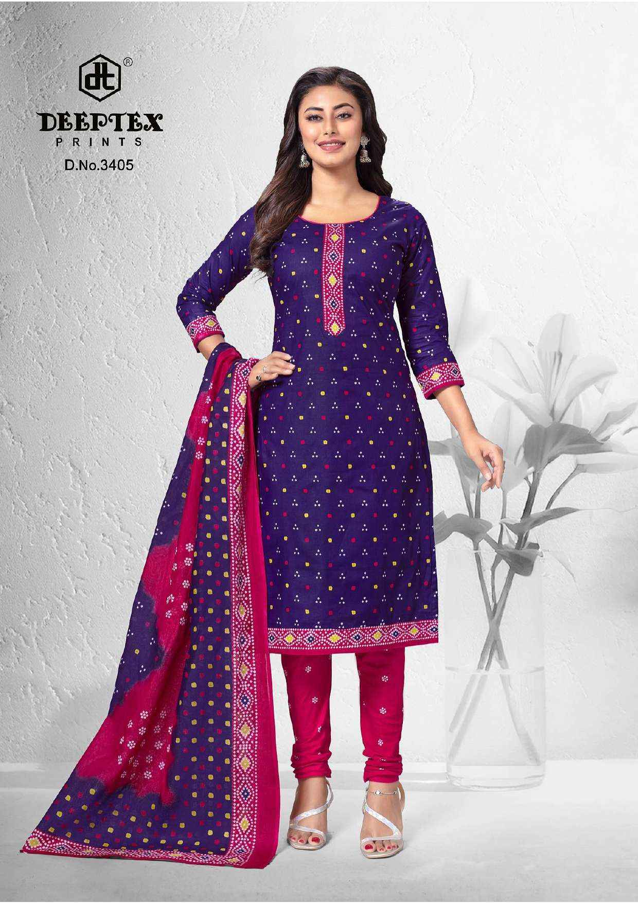Deeptex Classic Chunaris Vol 34 Bandhni Cotton Dress Material 10 pcs Catalogue