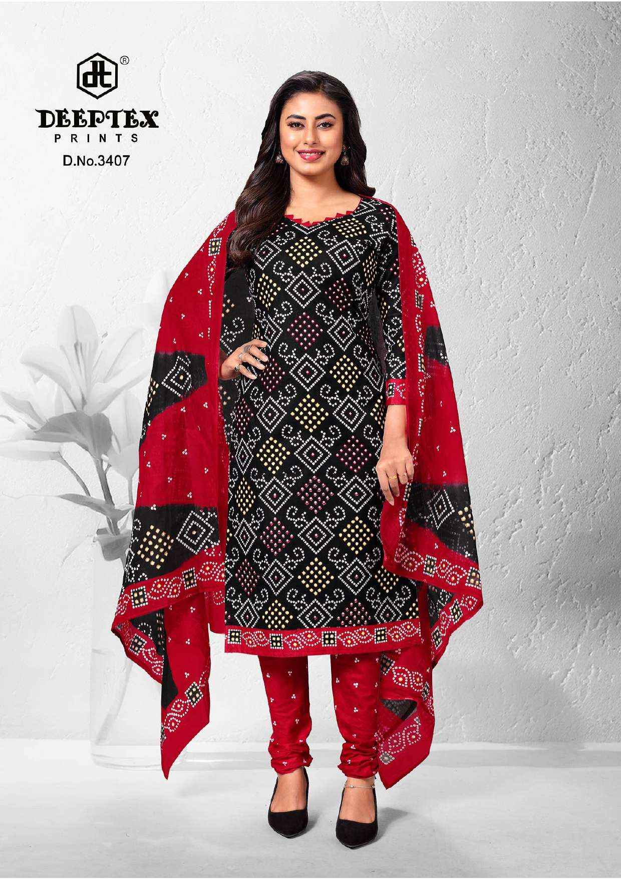 Deeptex Classic Chunaris Vol 34 Bandhni Cotton Dress Material 10 pcs Catalogue
