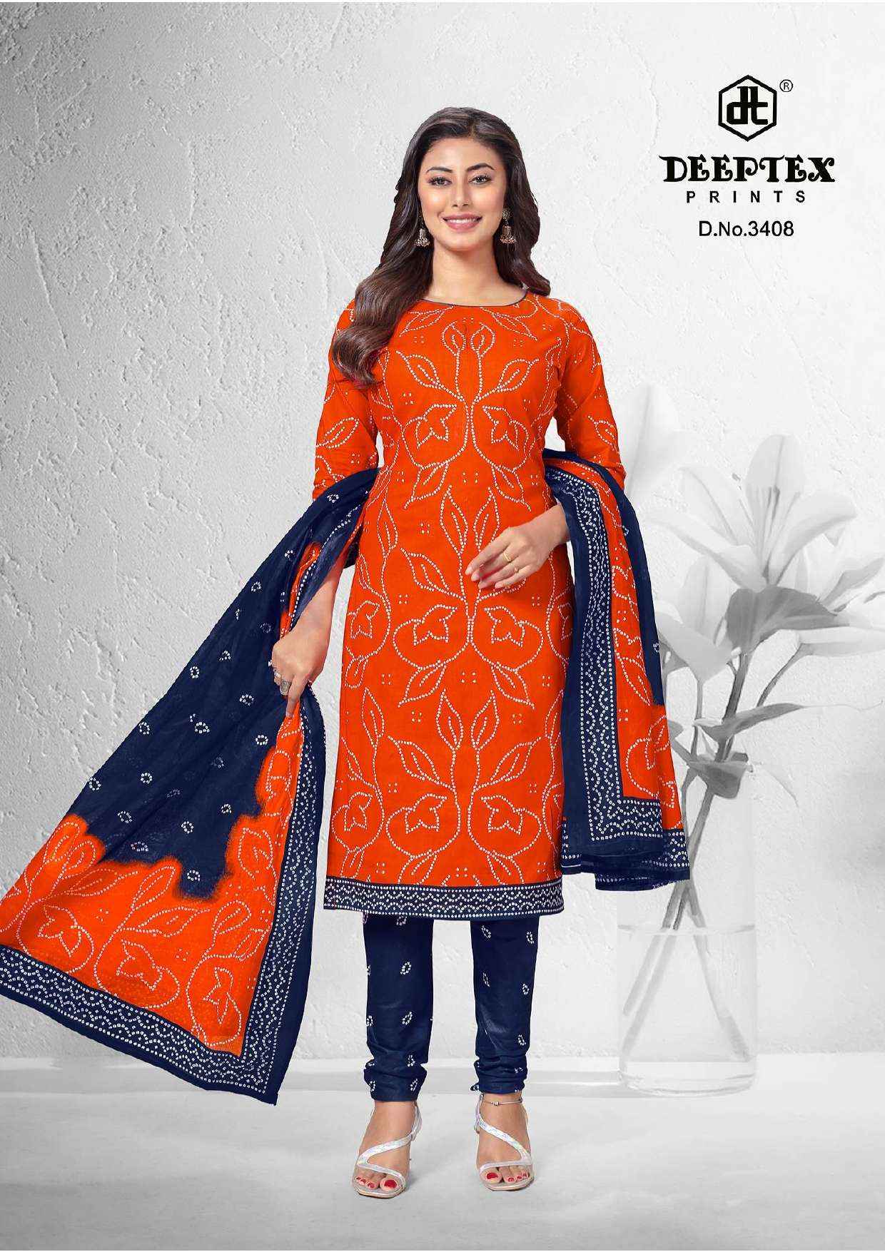 Deeptex Classic Chunaris Vol 34 Bandhni Cotton Dress Material 10 pcs Catalogue