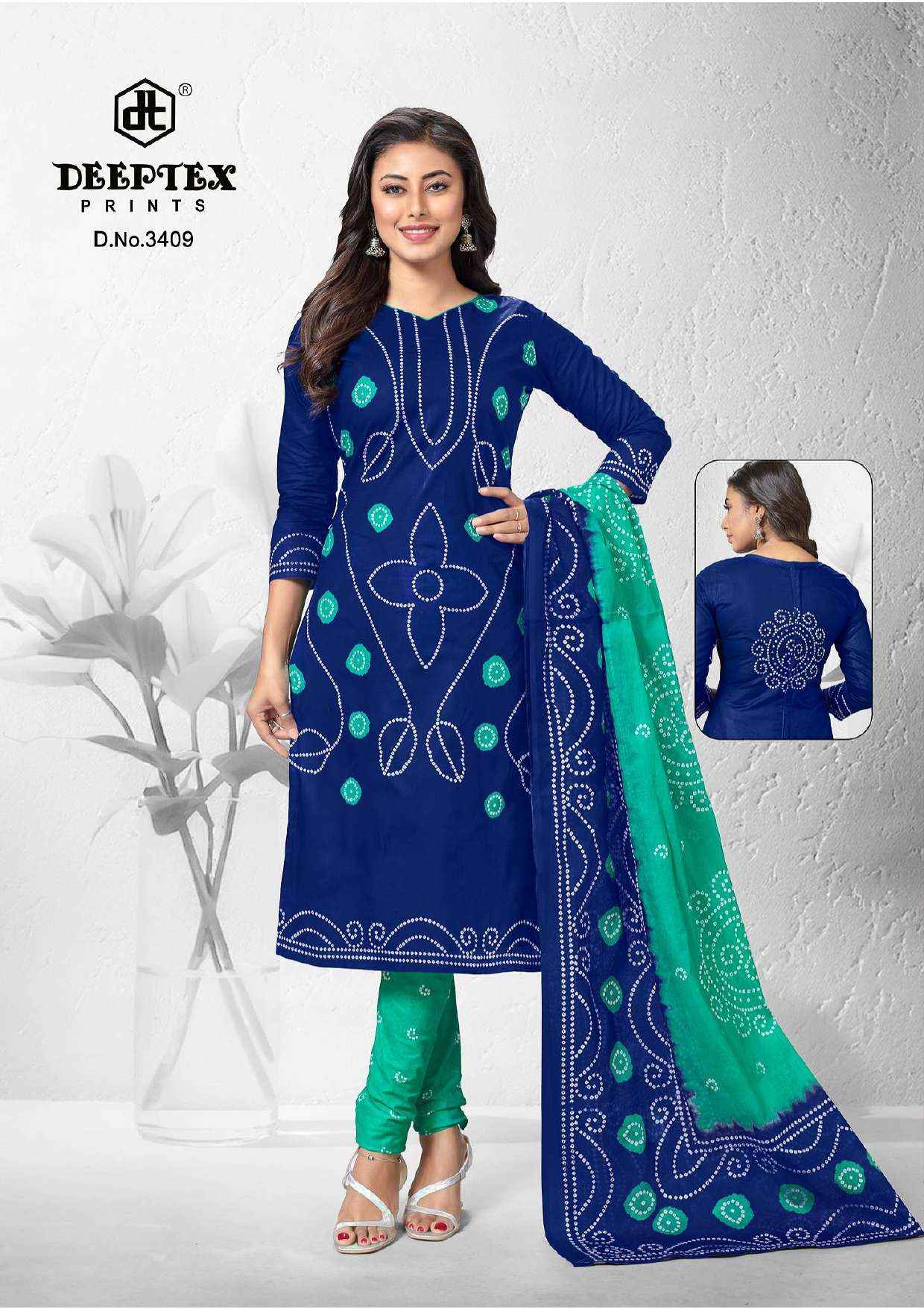 Deeptex Classic Chunaris Vol 34 Bandhni Cotton Dress Material 10 pcs Catalogue