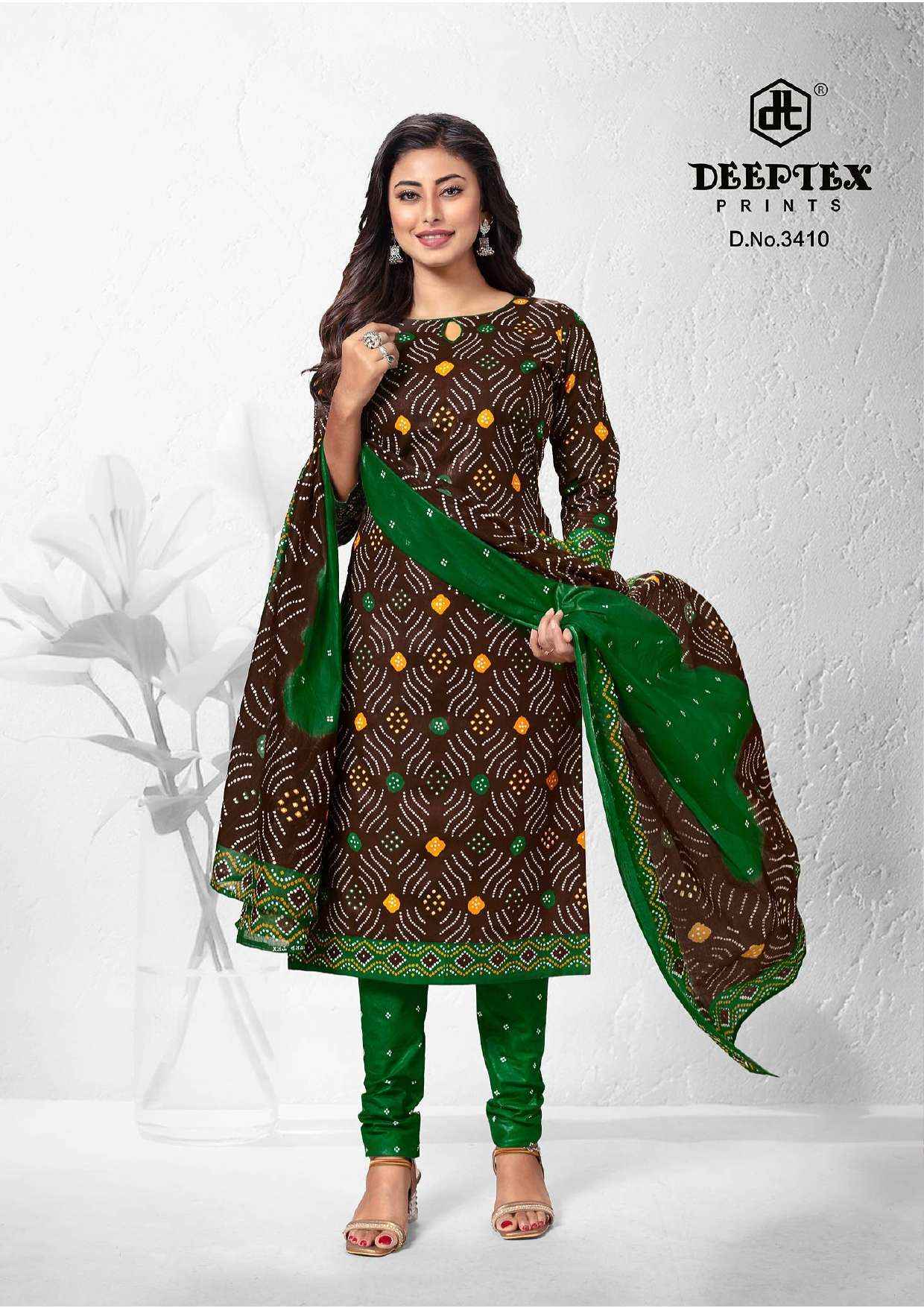 Deeptex Classic Chunaris Vol 34 Bandhni Cotton Dress Material 10 pcs Catalogue