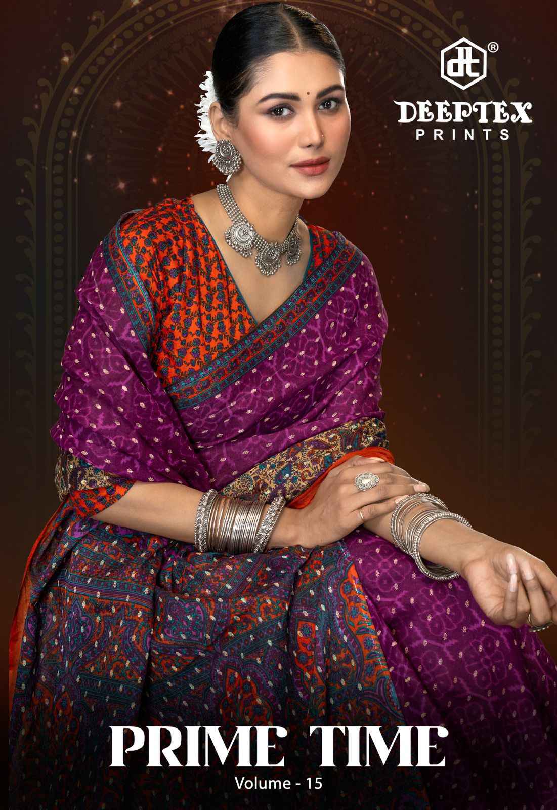 Deeptex Prime Time Vol 15 Cotton Saree 10 pcs Catalogue