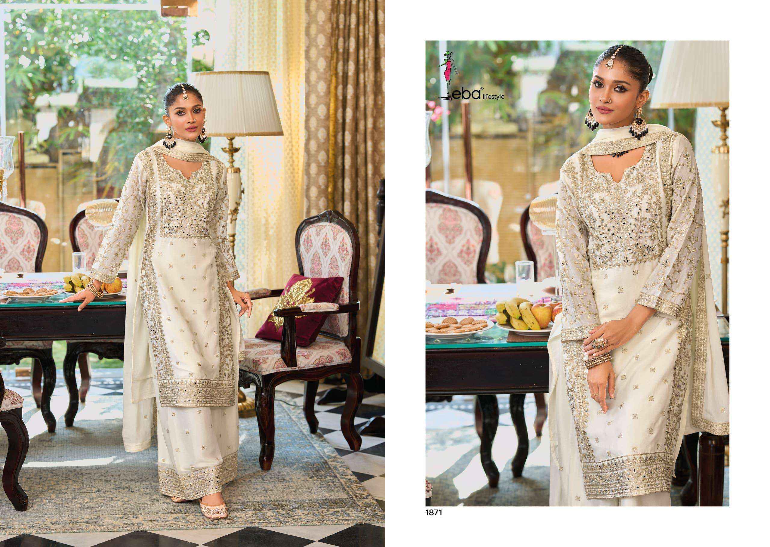 Eba Lifestyle Bliss Readymade Chinon Dress 2 pcs Catalogue