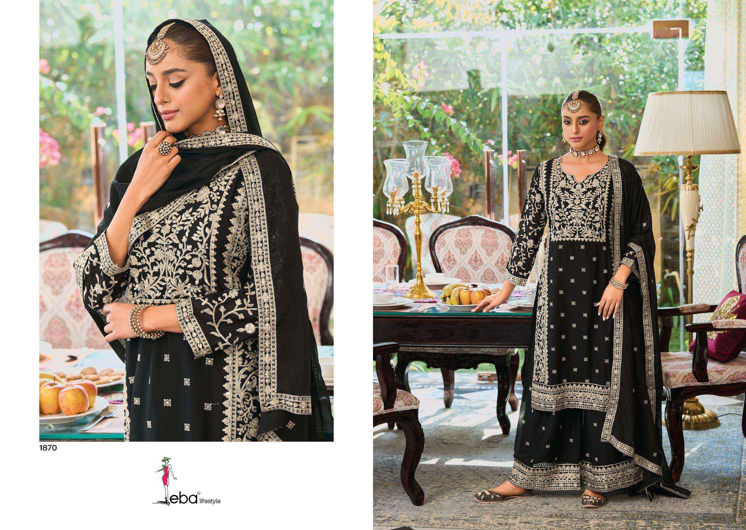 Eba Lifestyle Bliss Readymade Chinon Dress 2 pcs Catalogue