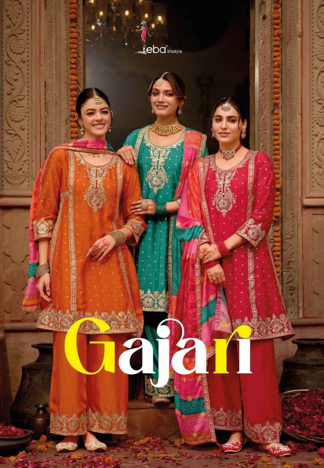 Eba Lifestyle Gajari Readymade Chinon Dress 3 pcs Catalogue