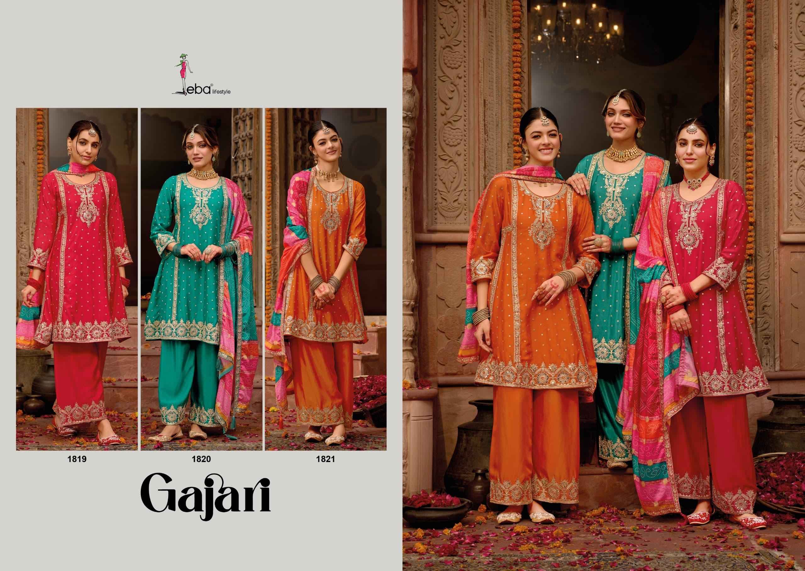Eba Lifestyle Gajari Readymade Chinon Dress 3 pcs Catalogue