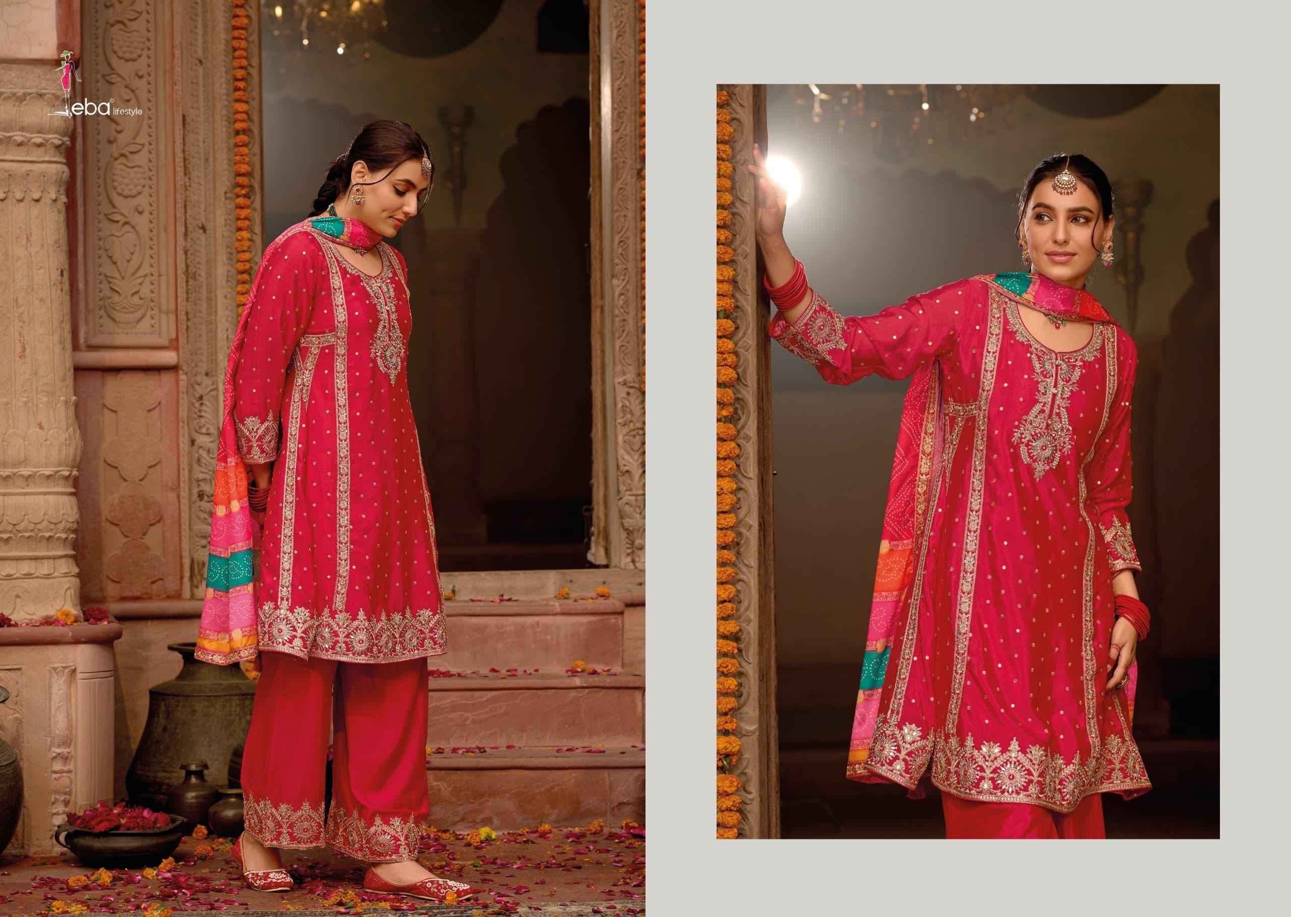 Eba Lifestyle Gajari Readymade Chinon Dress 3 pcs Catalogue