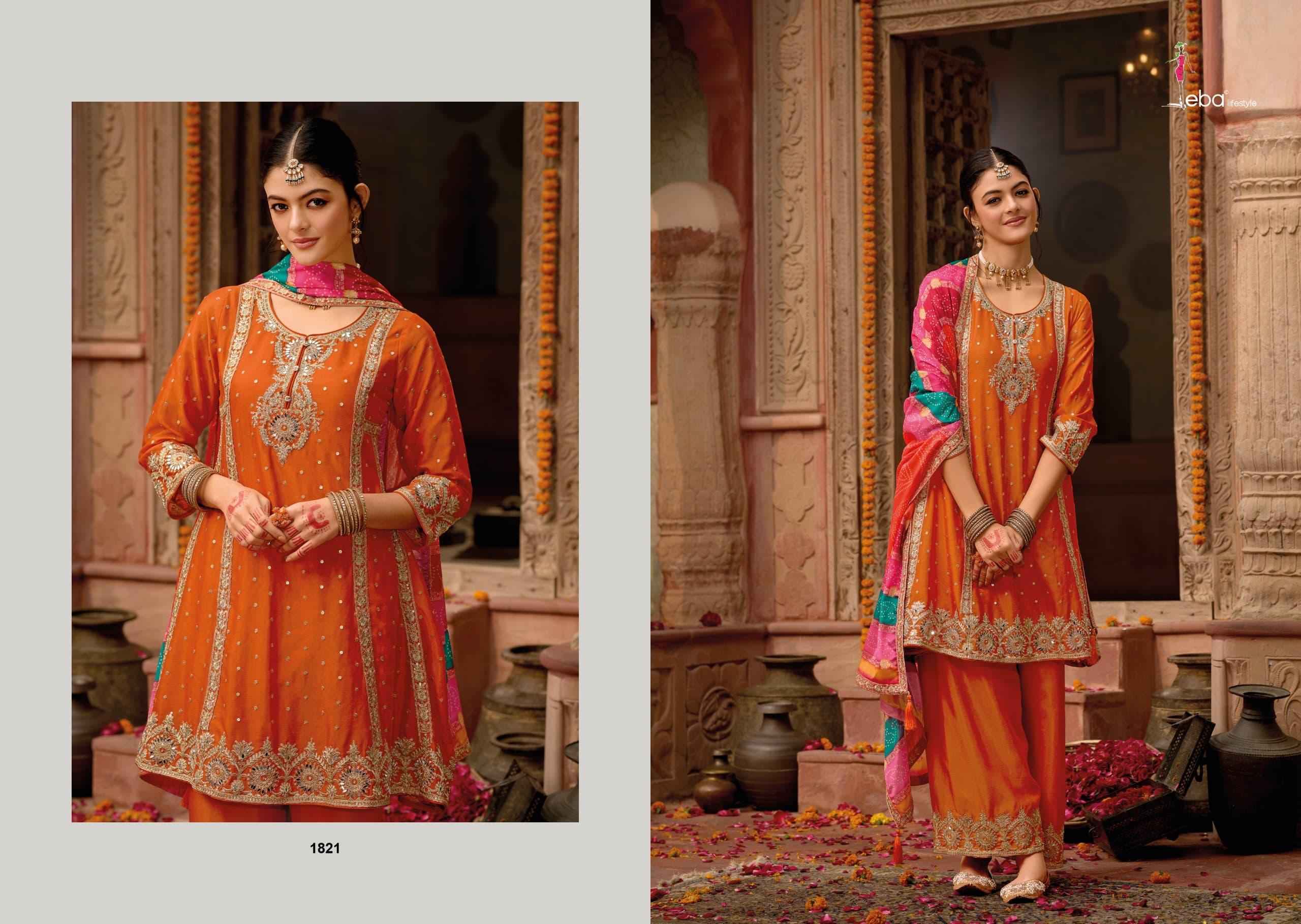 Eba Lifestyle Gajari Readymade Chinon Dress 3 pcs Catalogue