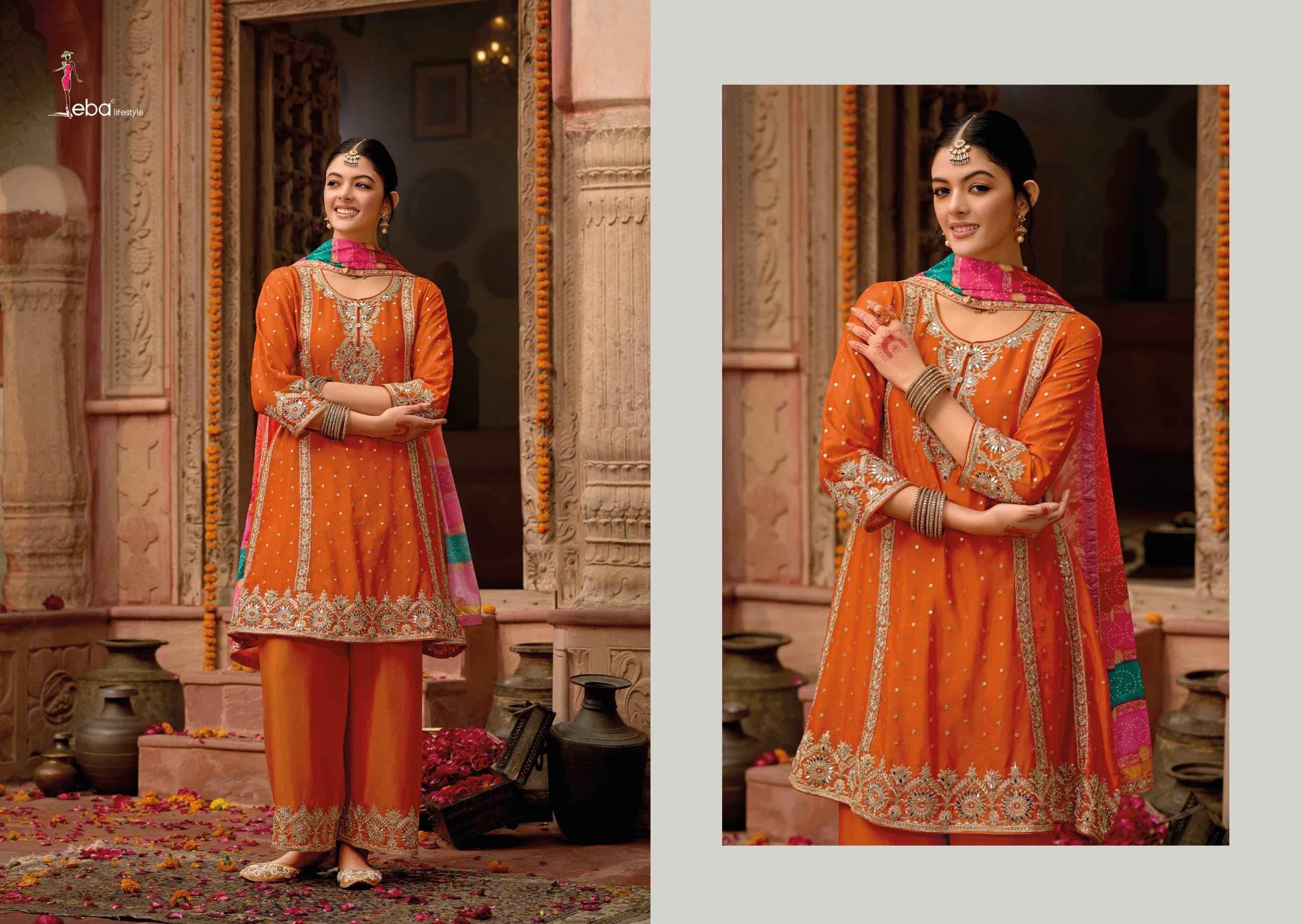 Eba Lifestyle Gajari Readymade Chinon Dress 3 pcs Catalogue