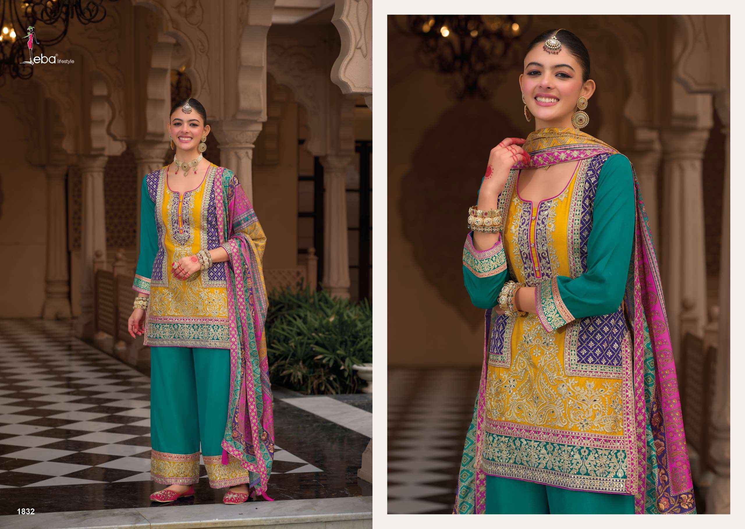 Eba Lifestyle Kasturi Readymade Chinon Dress (2 pcs Catalogue)