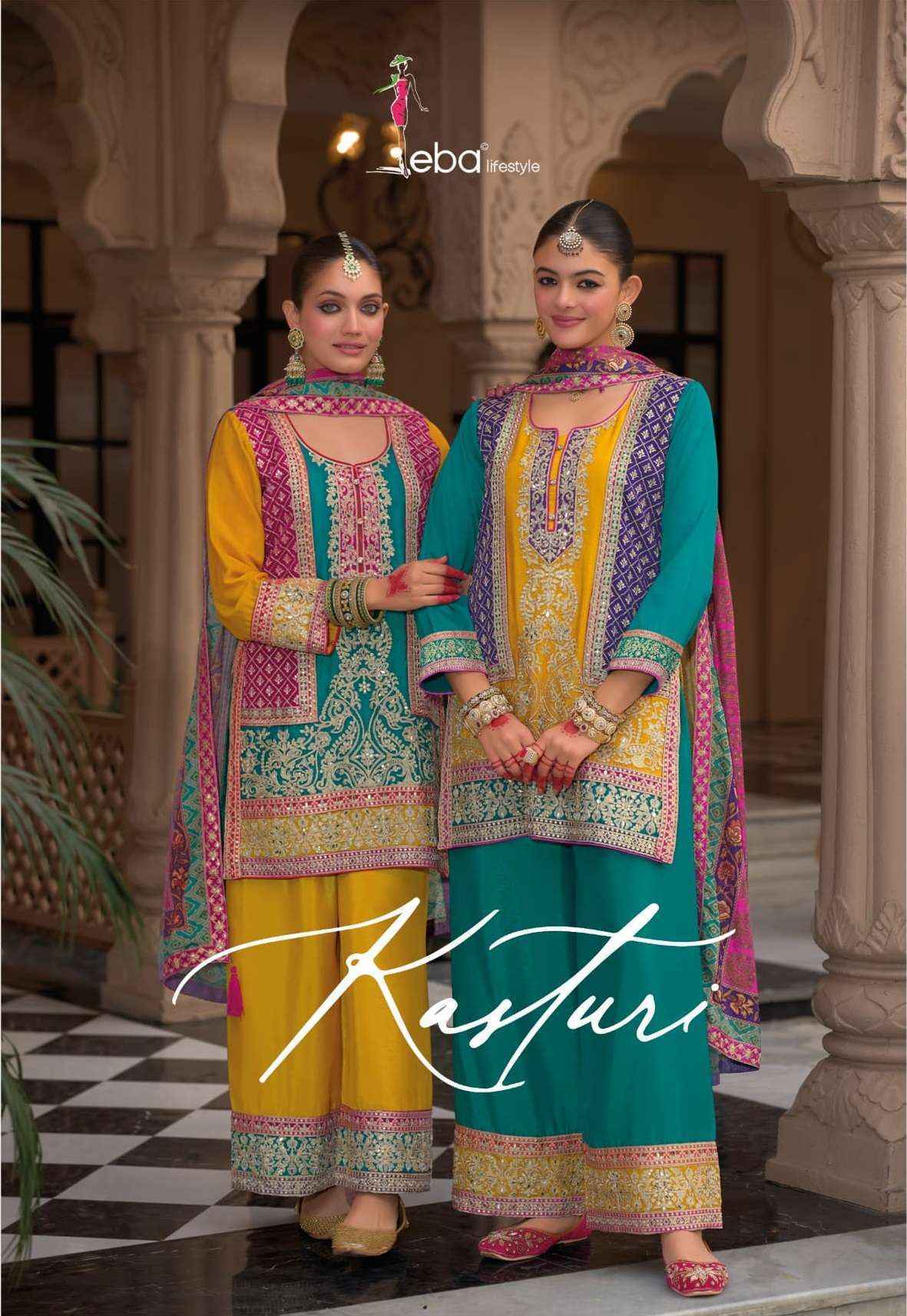 Eba Lifestyle Kasturi Readymade Chinon Dress (2 pcs Catalogue)