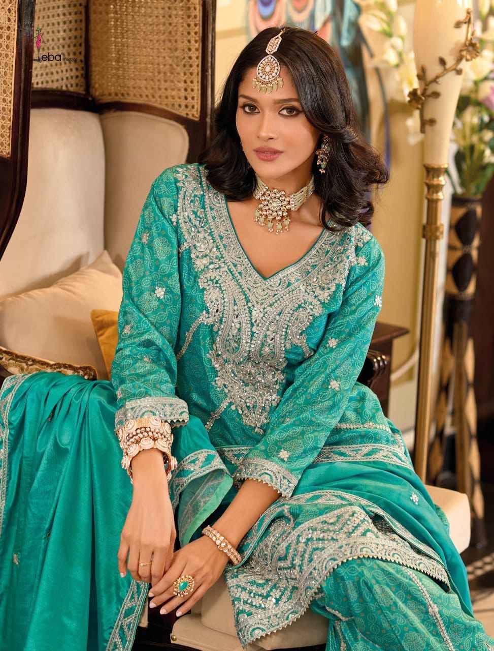 Eba Lifestyle Sangam Chinon Readymade Dress (3 pcs Catalogue)