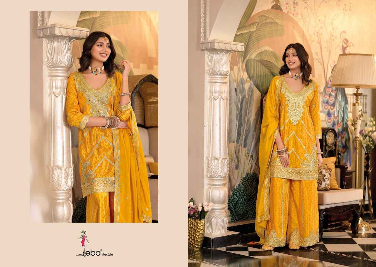 Eba Lifestyle Sangam Chinon Readymade Dress (3 pcs Catalogue)