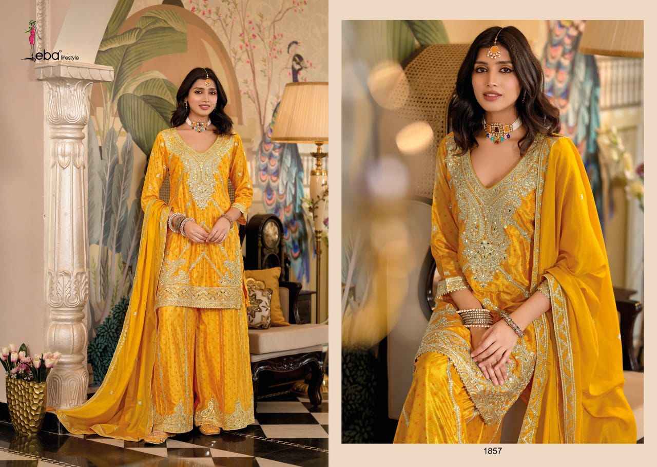 Eba Lifestyle Sangam Chinon Readymade Dress (3 pcs Catalogue)