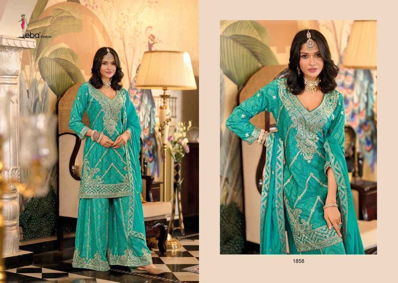 Eba Lifestyle Sangam Chinon Readymade Dress (3 pcs Catalogue)