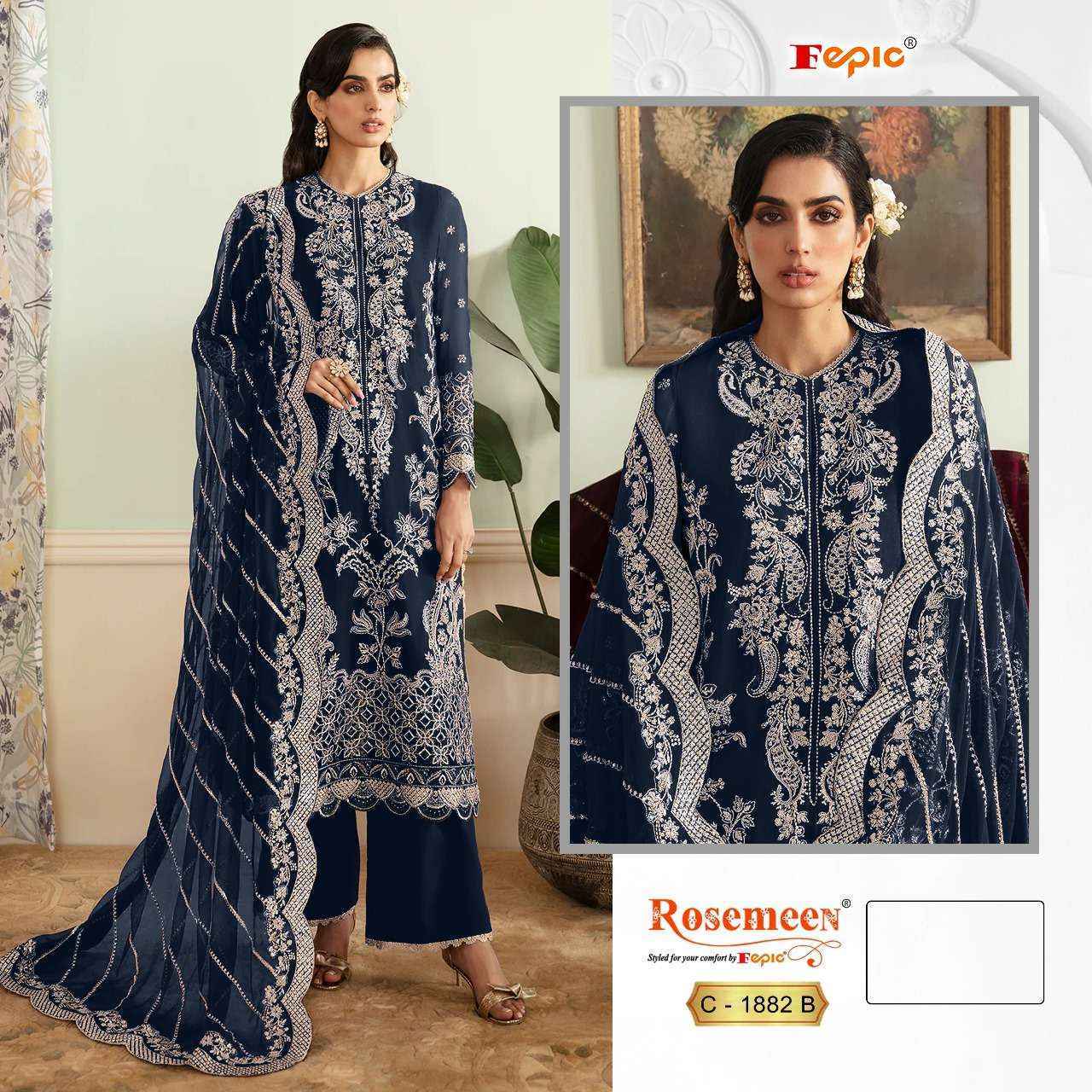 Fepic Rosemeen C-1882 Georgette Dress Material (3 pcs Catalogue)