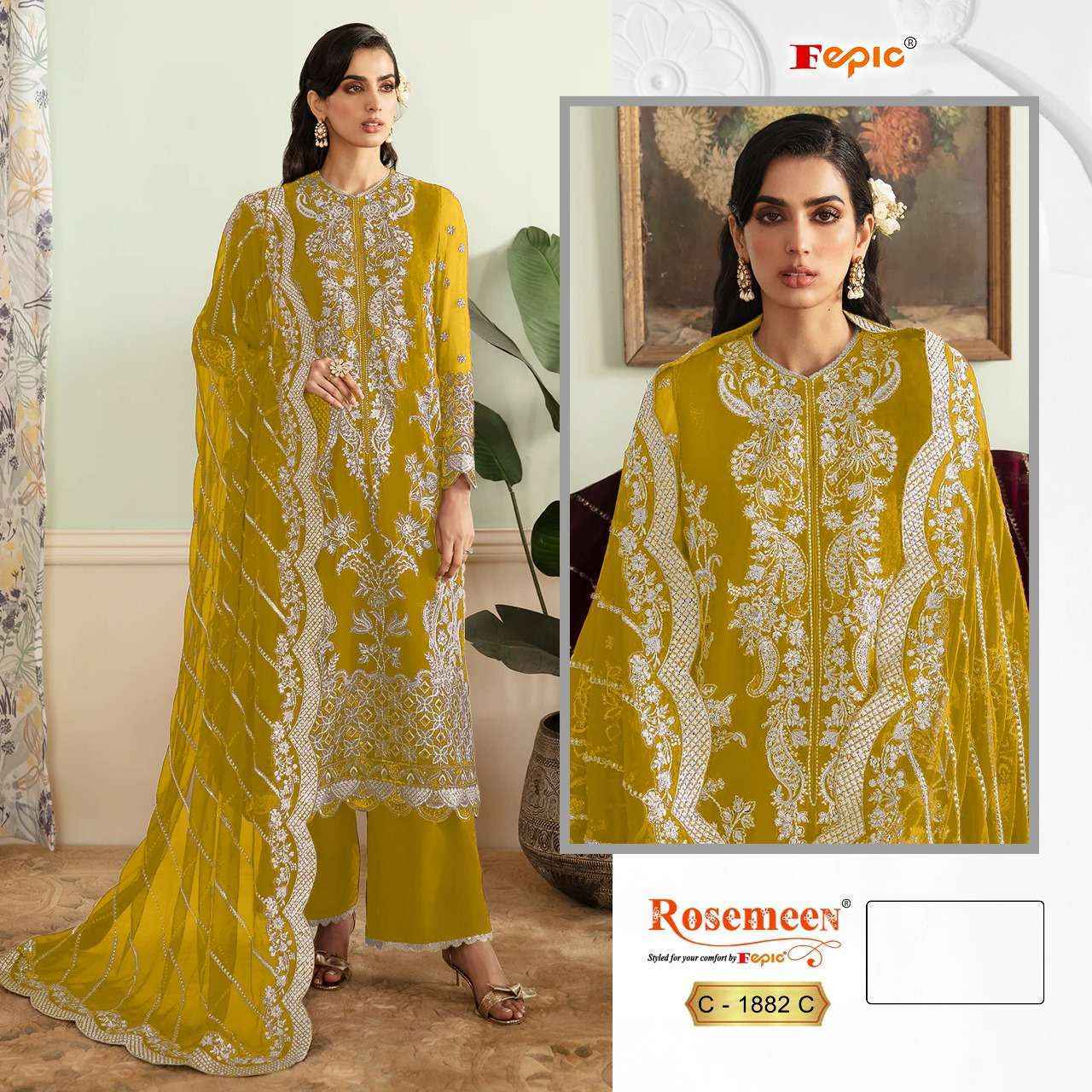 Fepic Rosemeen C-1882 Georgette Dress Material (3 pcs Catalogue)