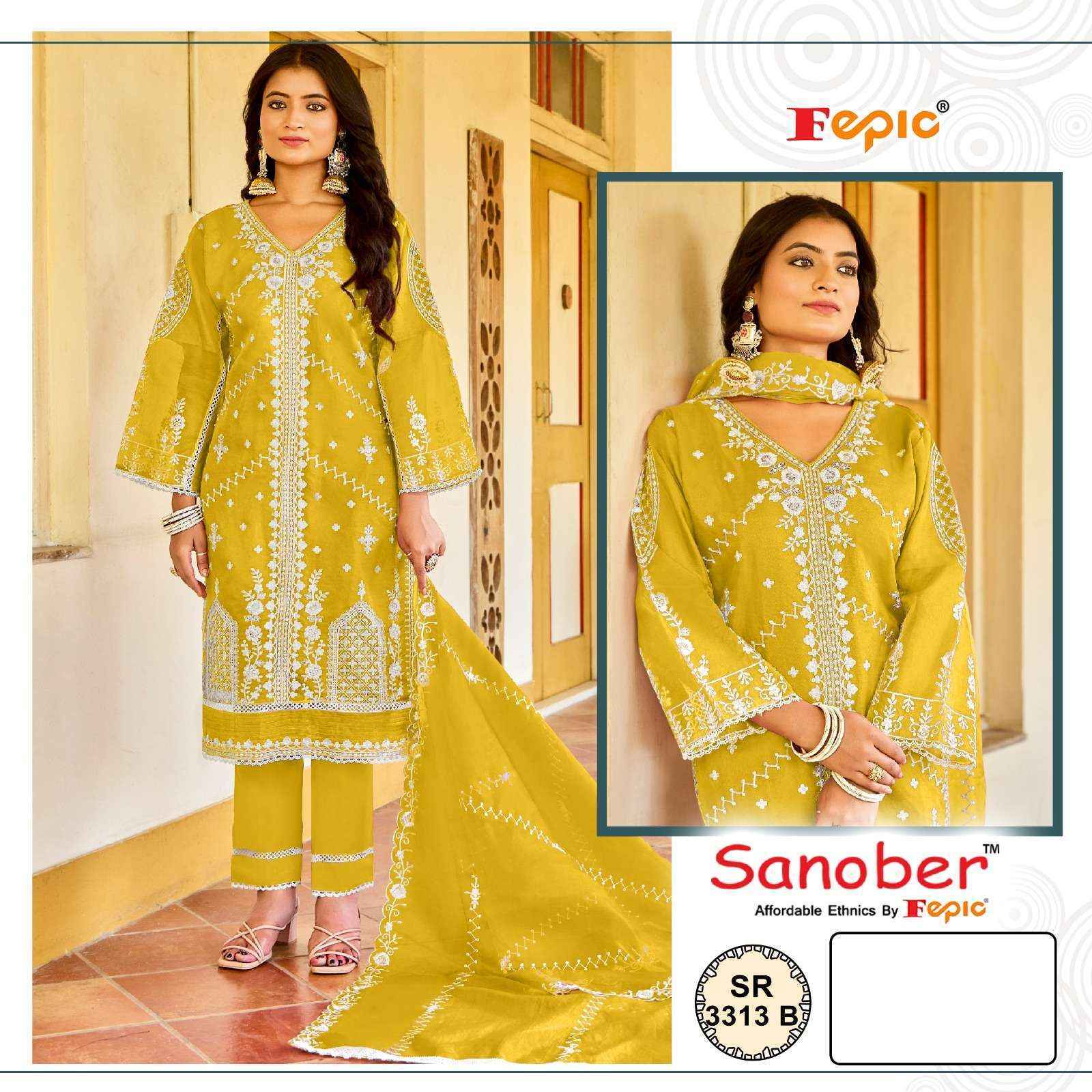 Fepic Sanober Sr 3313 Organza Dress Material (4 pcs Catalogue)