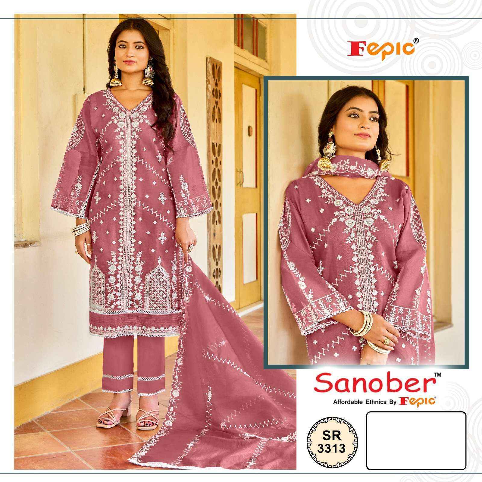 Fepic Sanober Sr 3313 Organza Dress Material (4 pcs Catalogue)