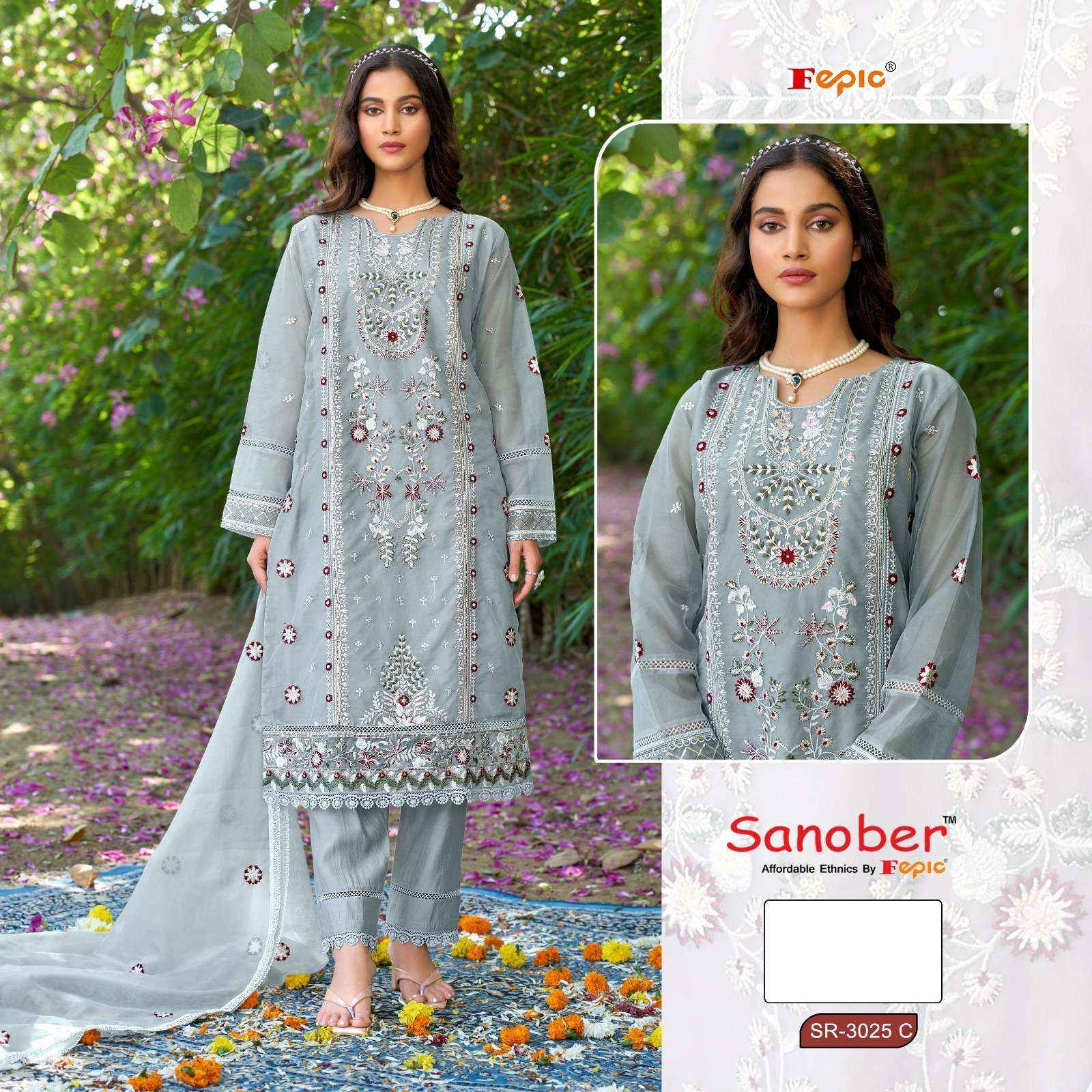 Fepic Sr 3025 Pakistani Organza Dress (4 pcs Catalogue)