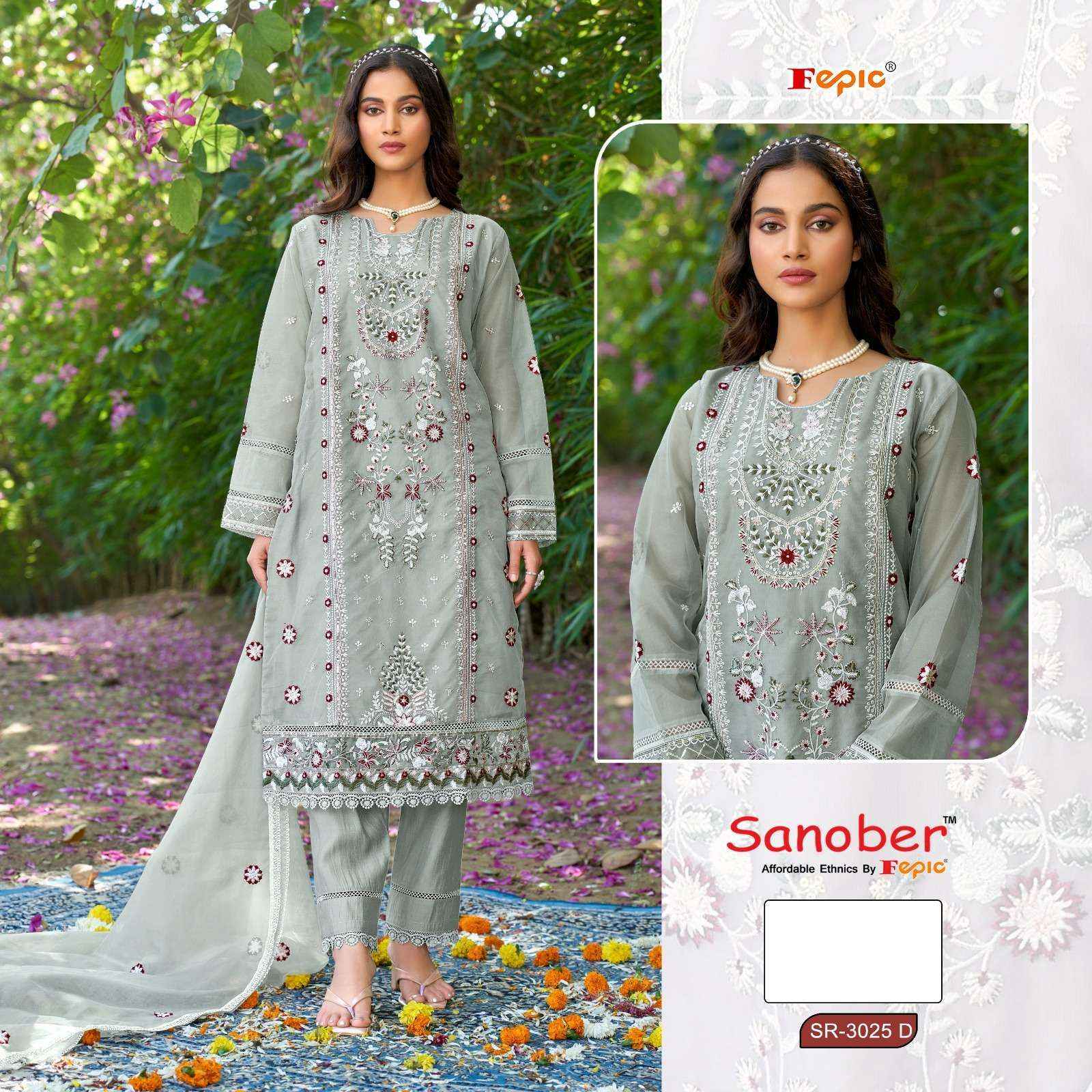 Fepic Sr 3025 Pakistani Organza Dress (4 pcs Catalogue)