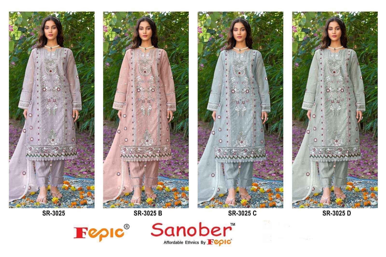 Fepic Sr 3025 Pakistani Organza Dress (4 pcs Catalogue)