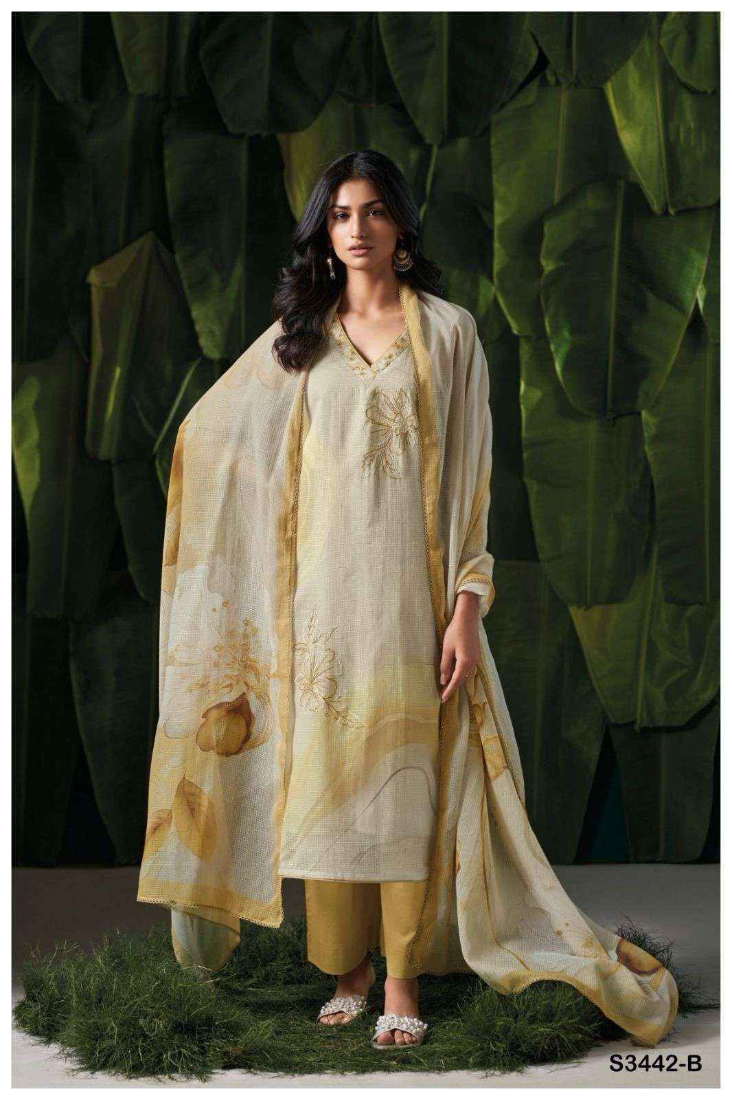 Ganga Beverly-3442 Cotton Dress Material (4 pcs Catalogue)