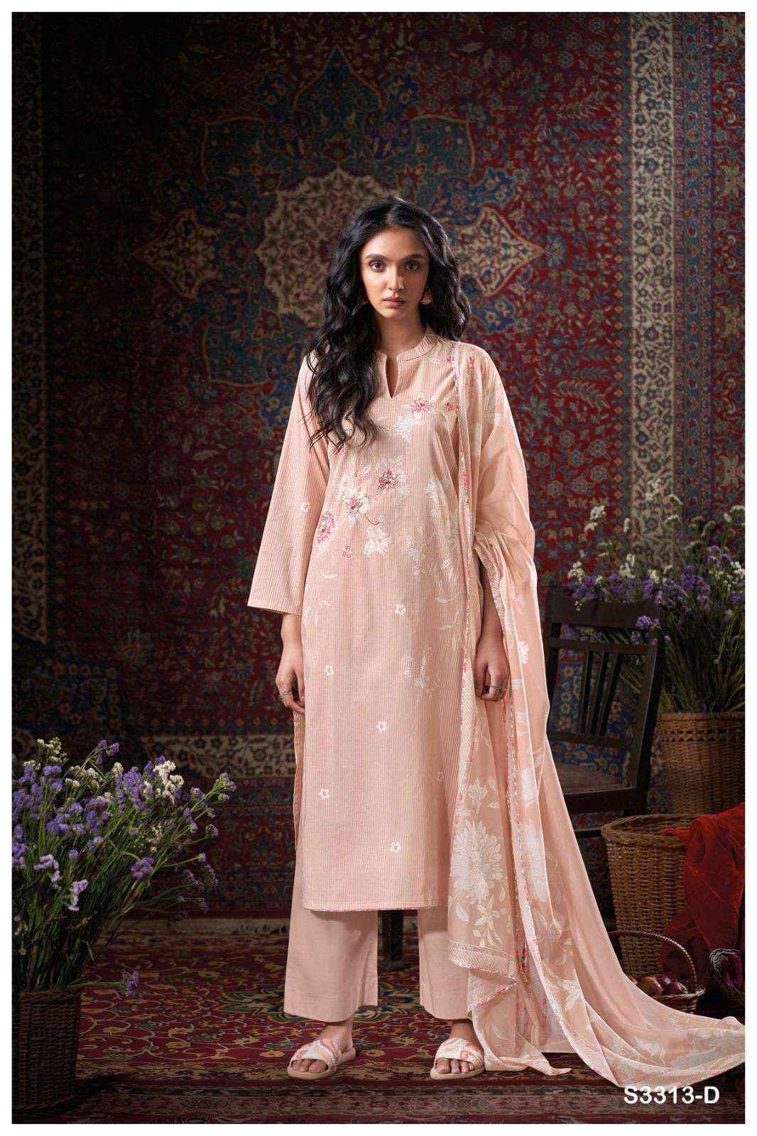 Ganga Bret-3313 Cotton Dress Material (4 pcs Catalogue)