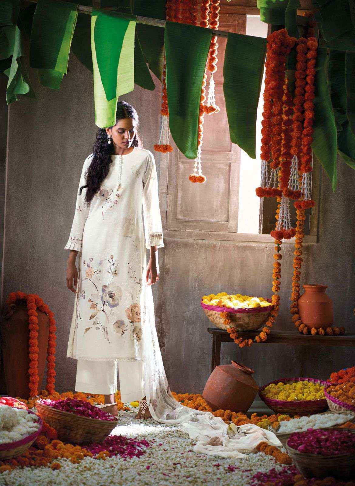 Ganga Daffodil Linen Cotton Dress Material (6 pcs Catalogue)