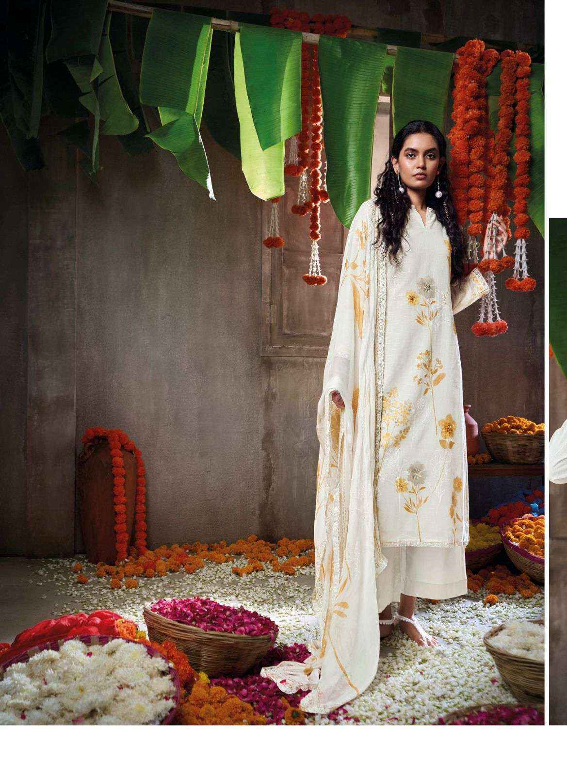 Ganga Daffodil Linen Cotton Dress Material (6 pcs Catalogue)