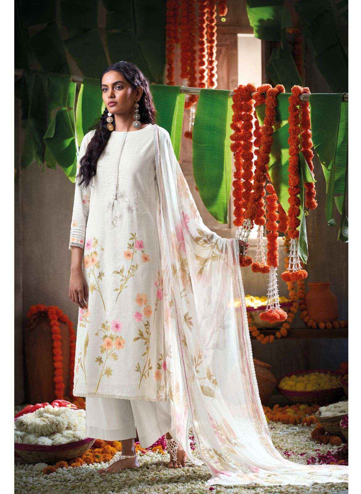 Ganga Daffodil Linen Cotton Dress Material (6 pcs Catalogue)