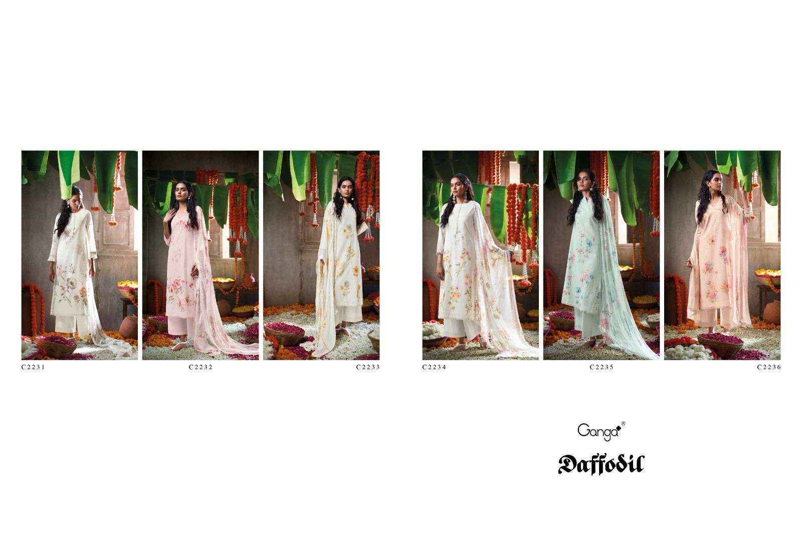 Ganga Daffodil Linen Cotton Dress Material (6 pcs Catalogue)