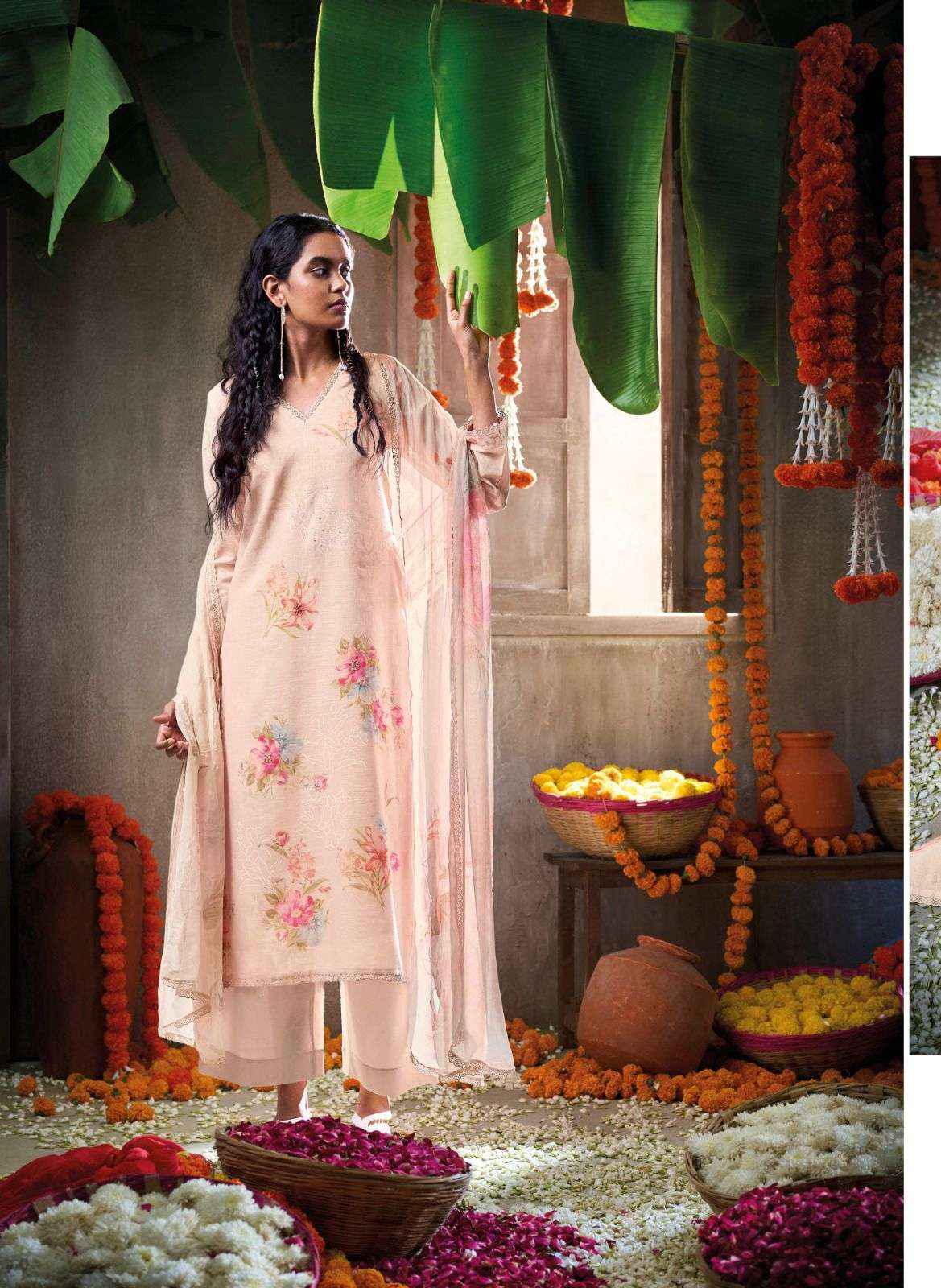 Ganga Daffodil Linen Cotton Dress Material (6 pcs Catalogue)