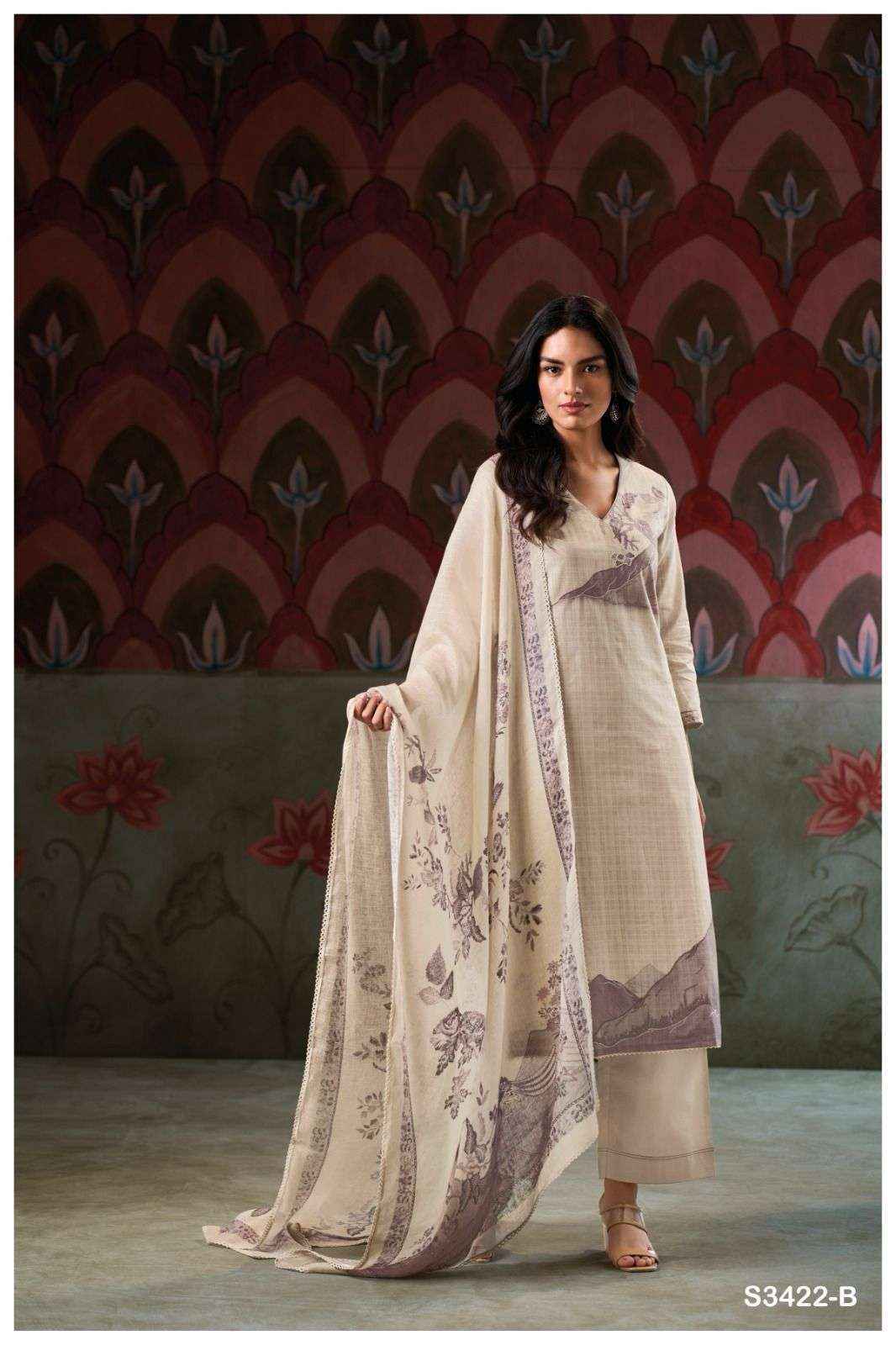 Ganga Fariha-3422 Cotton Dress Material (4 pcs Catalogue)