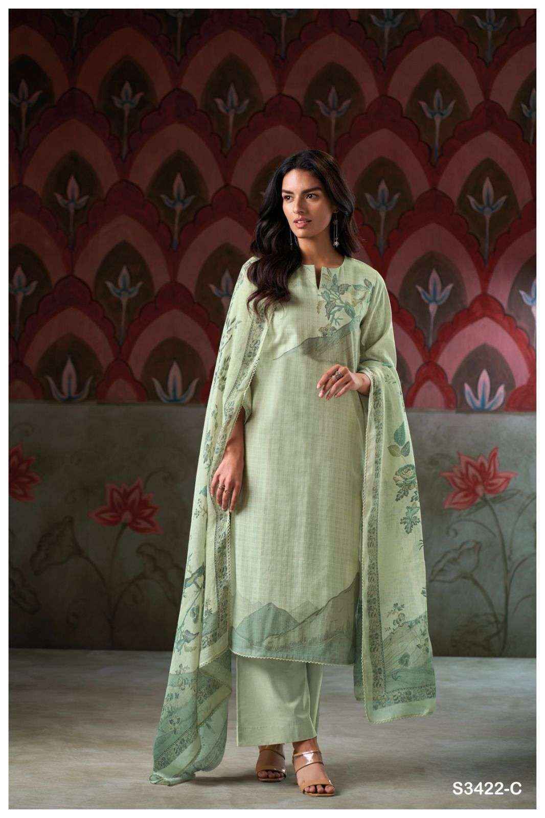 Ganga Fariha-3422 Cotton Dress Material (4 pcs Catalogue)